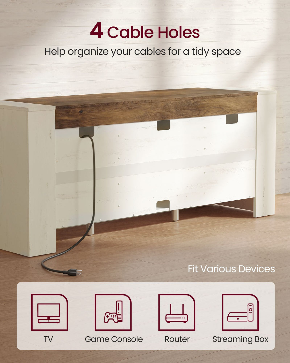 TV Stand - Farmhouse Entertainment Center - Storage Cabinets