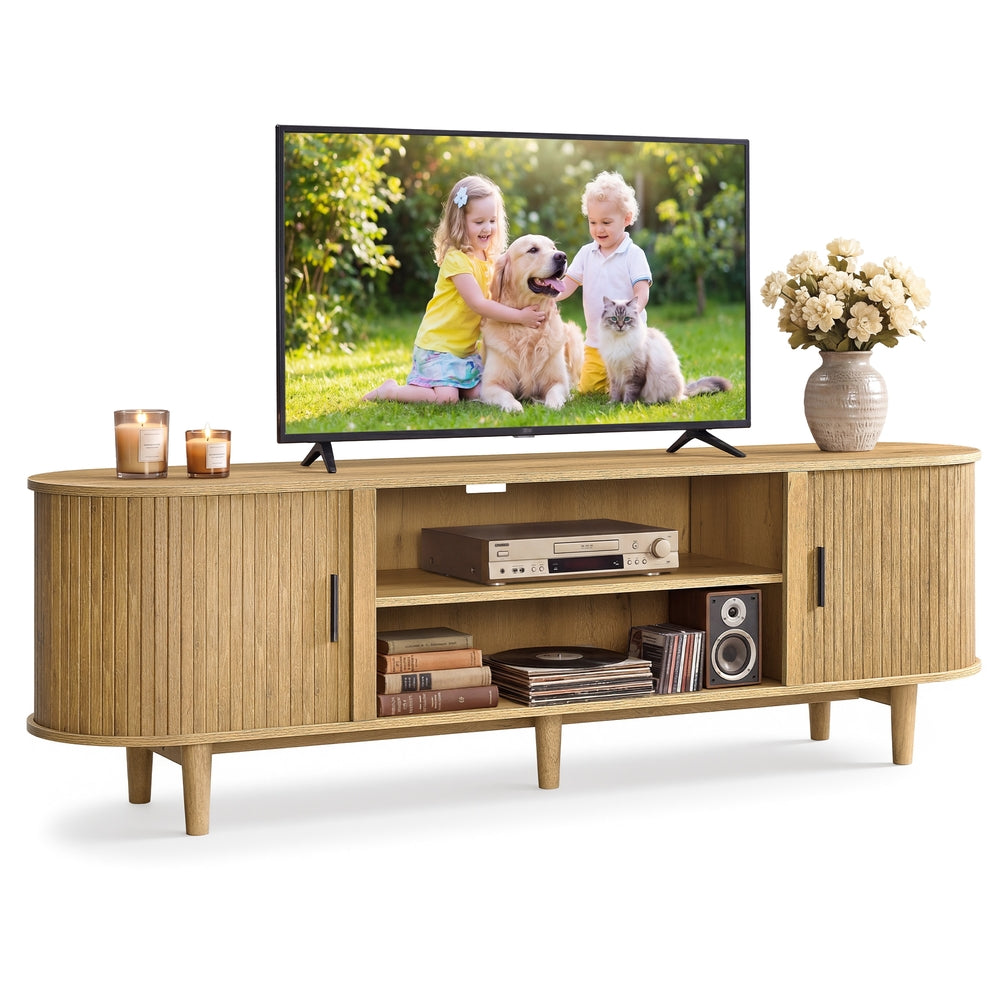 TV Stand for 80-Inch TVs - Sand Brown