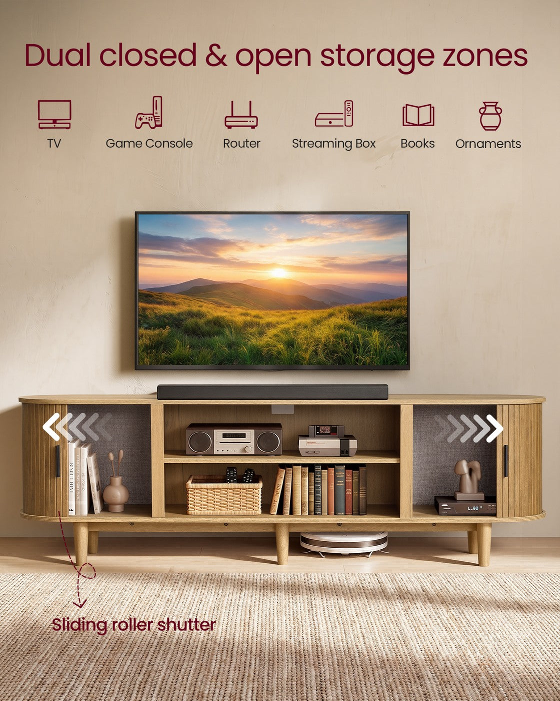 TV Stand for 80-Inch TVs - Sand Brown
