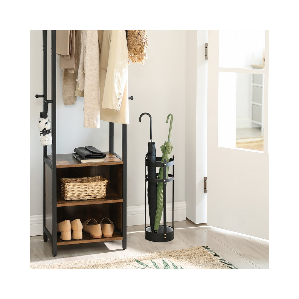 Steel Umbrella Stand with Round Holder and Detachable Drip Tray