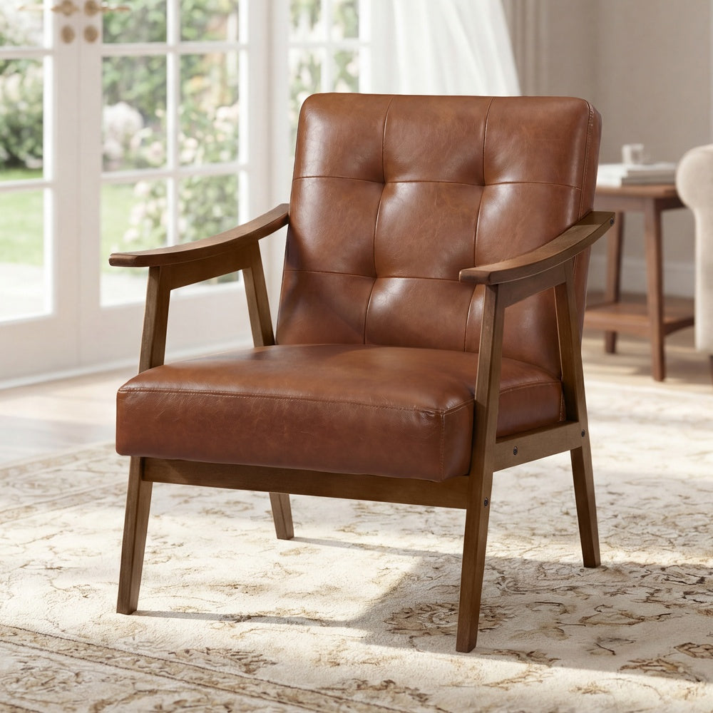 Leather-Look Accent Chair