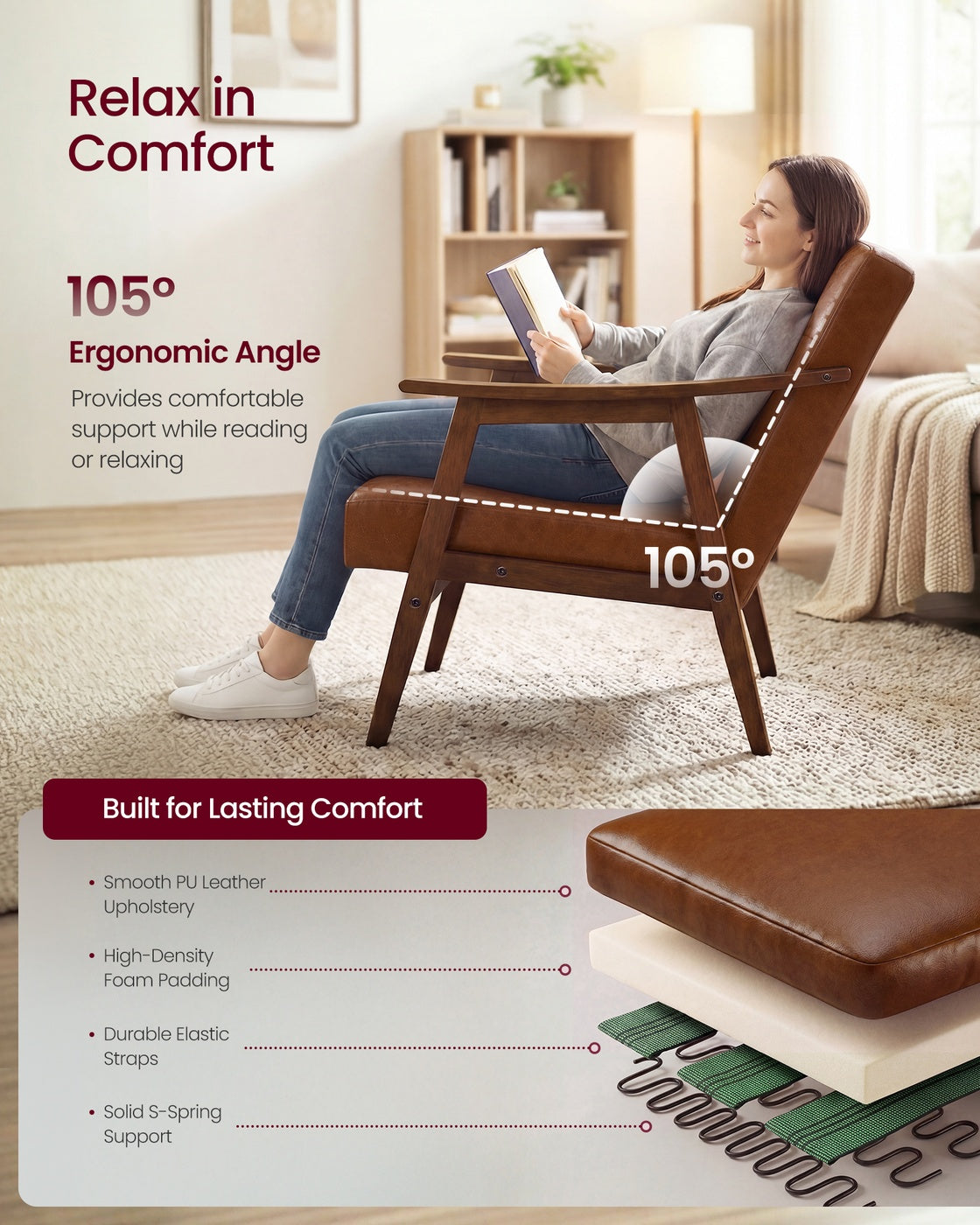 Leather-Look Accent Chair