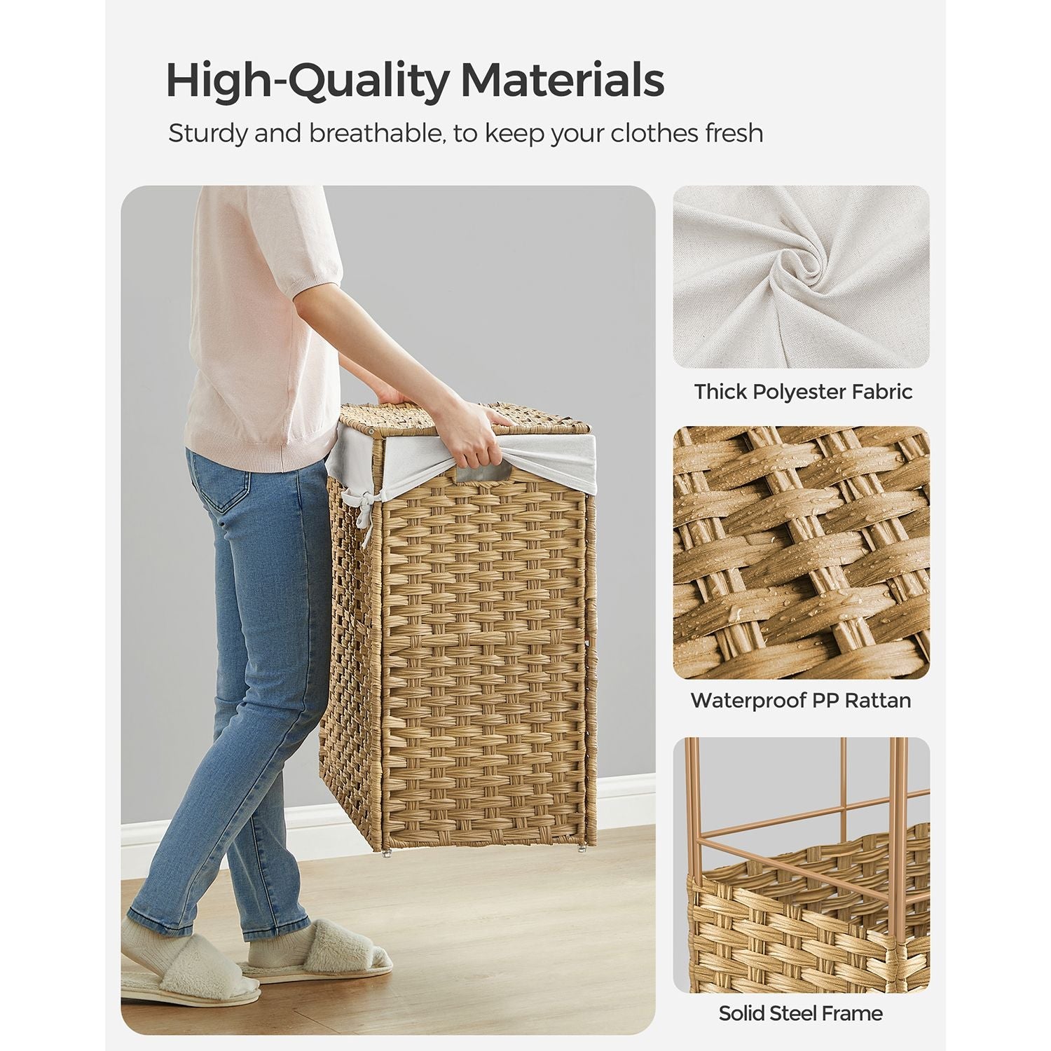 Laundry hamper - rolling laundry basket - with wheels