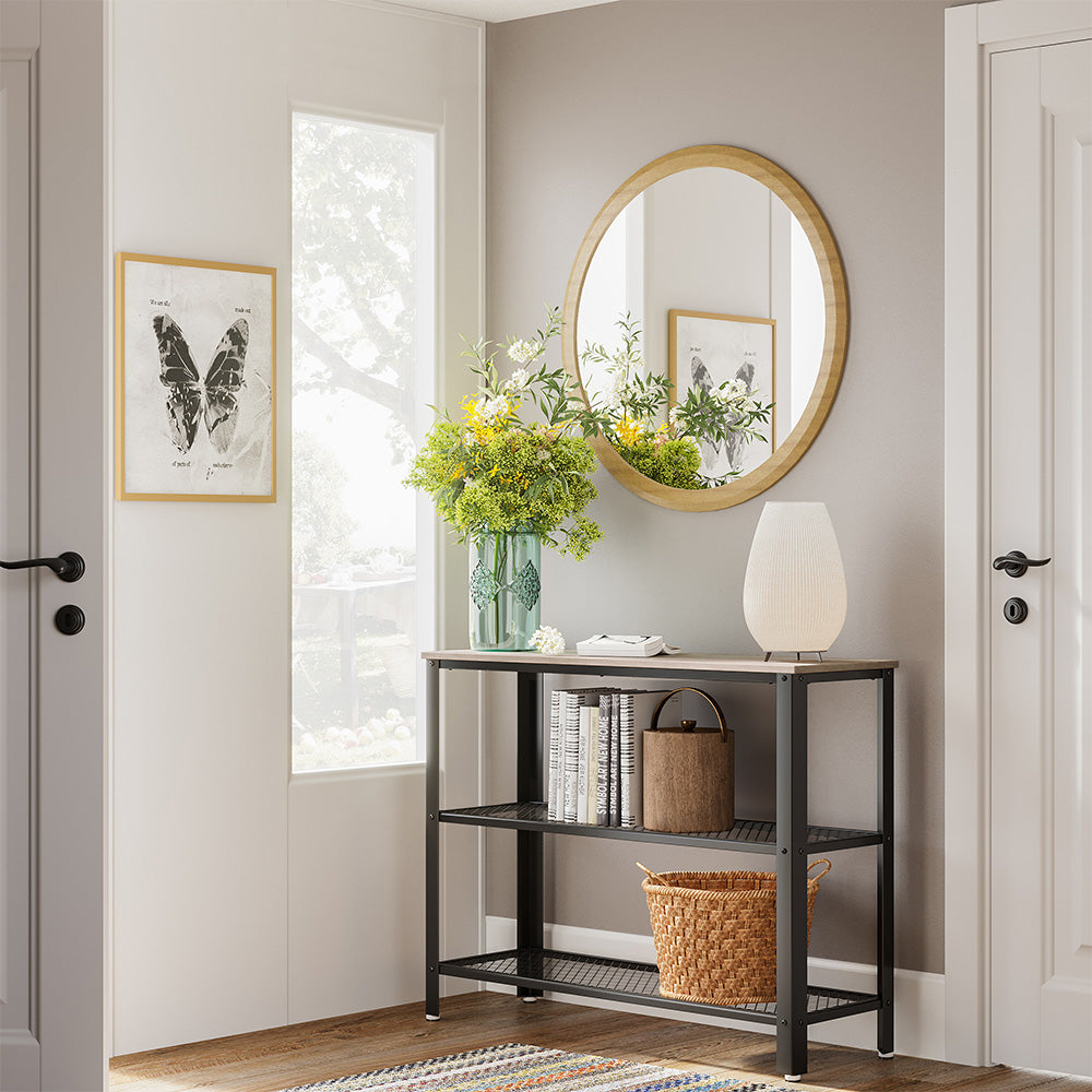 3 Tier Entryway Storage Shelf - Greige, Black