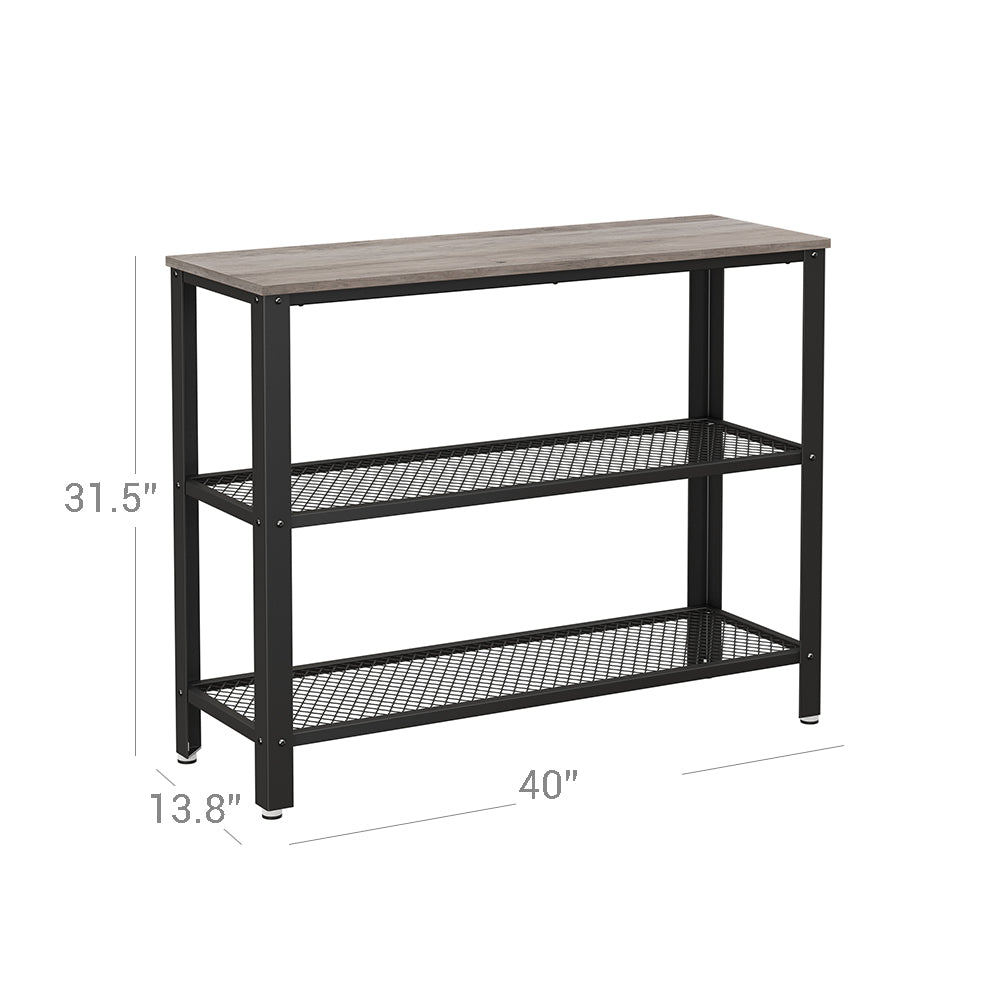 3 Tier Entryway Storage Shelf - Greige, Black