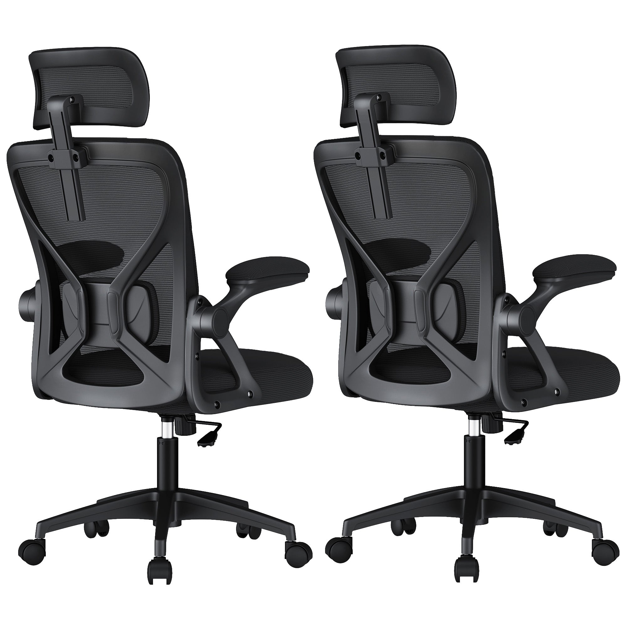 Ergonomic Mesh Office Chairs with Adjustable Lumbar Support and Headrest - 24.4""D x 24.4""W x (41.7""-48.4""H)