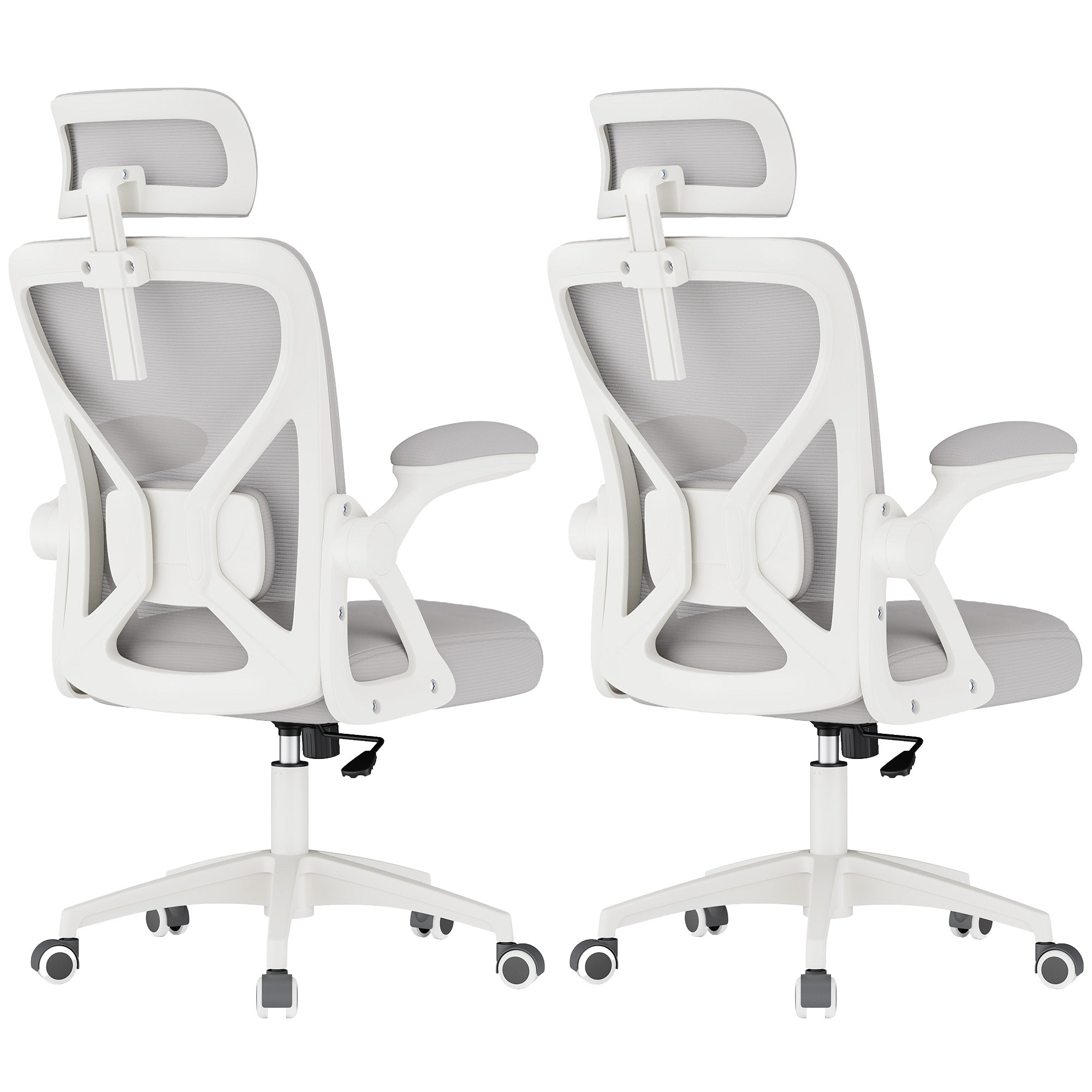 Ergonomic Mesh Office Chairs with Adjustable Lumbar Support and Headrest - 24.4"D x 24.4"W x (41.7"-48.4"H)