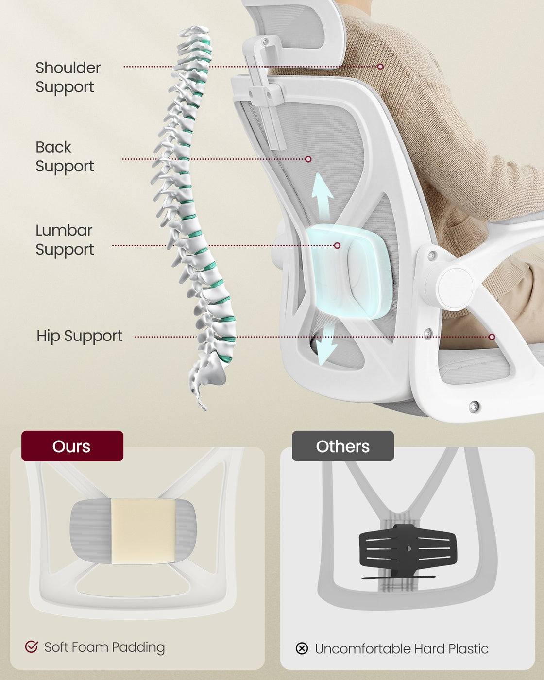 Ergonomic Mesh Office Chair With Headrest