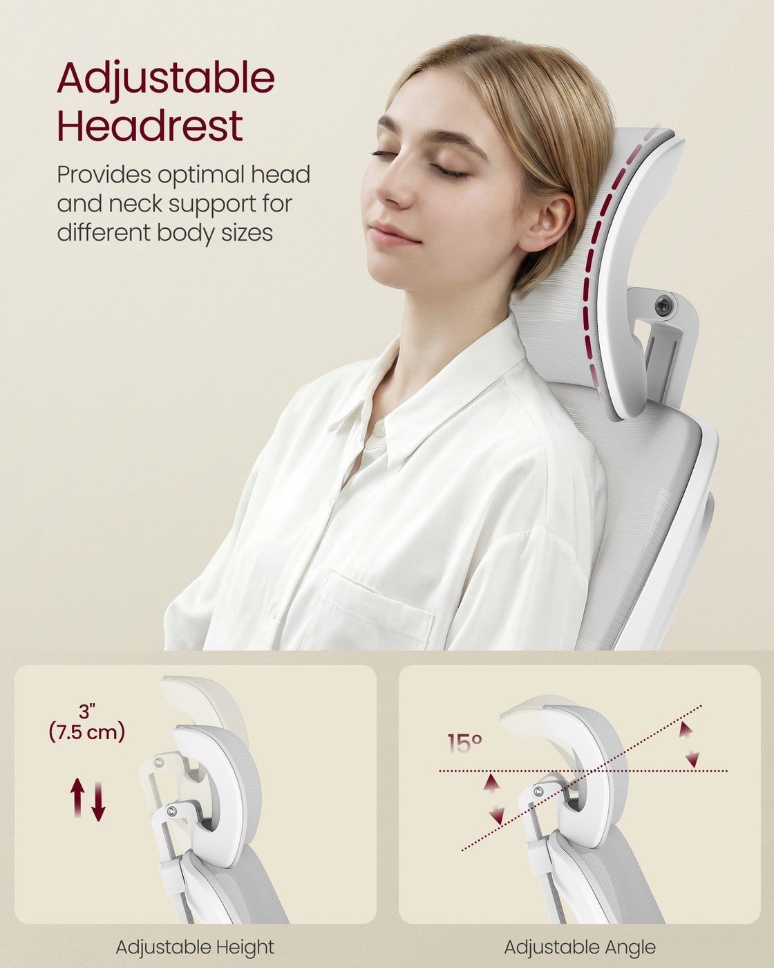 Ergonomic Mesh Office Chair With Headrest