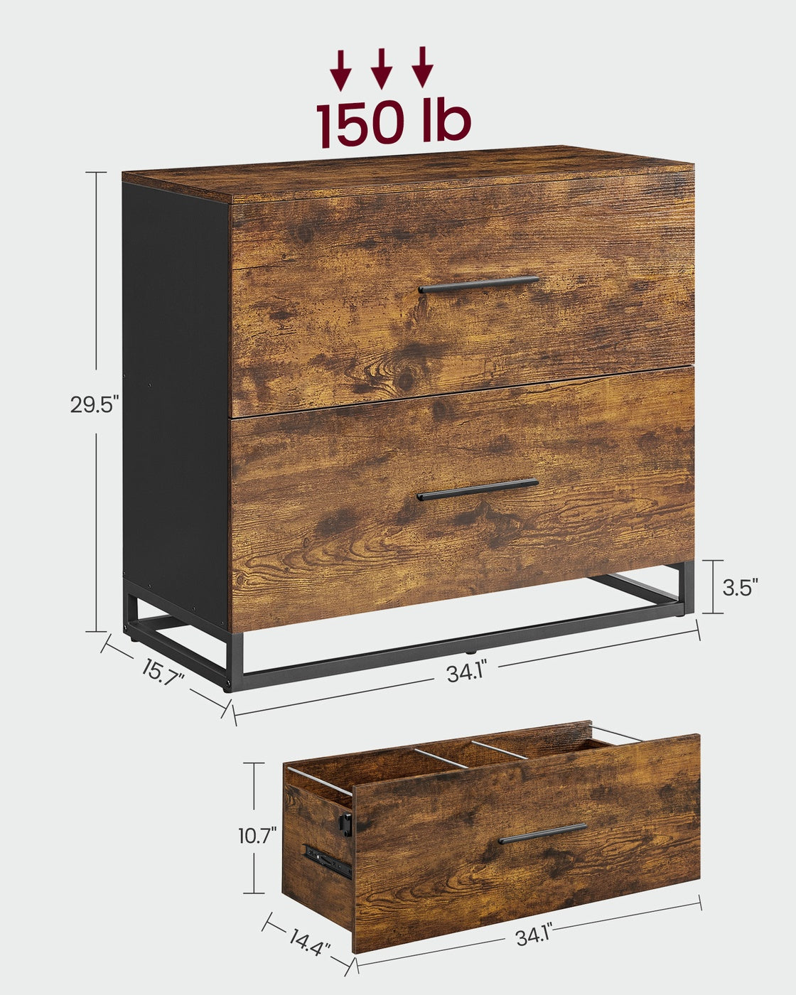 File Cabinet with 2 Drawers