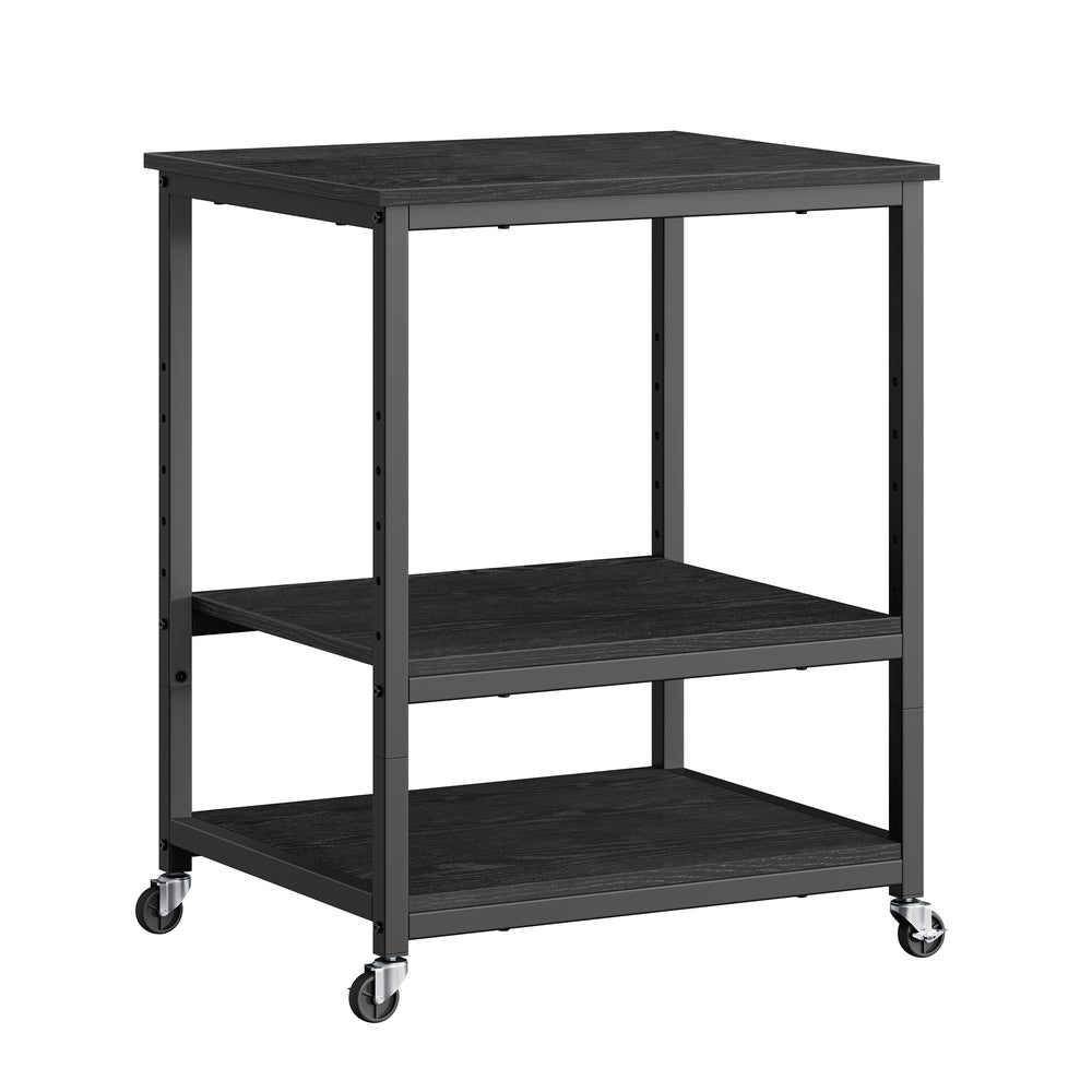 3-Tier Rolling Printer Stand - Black