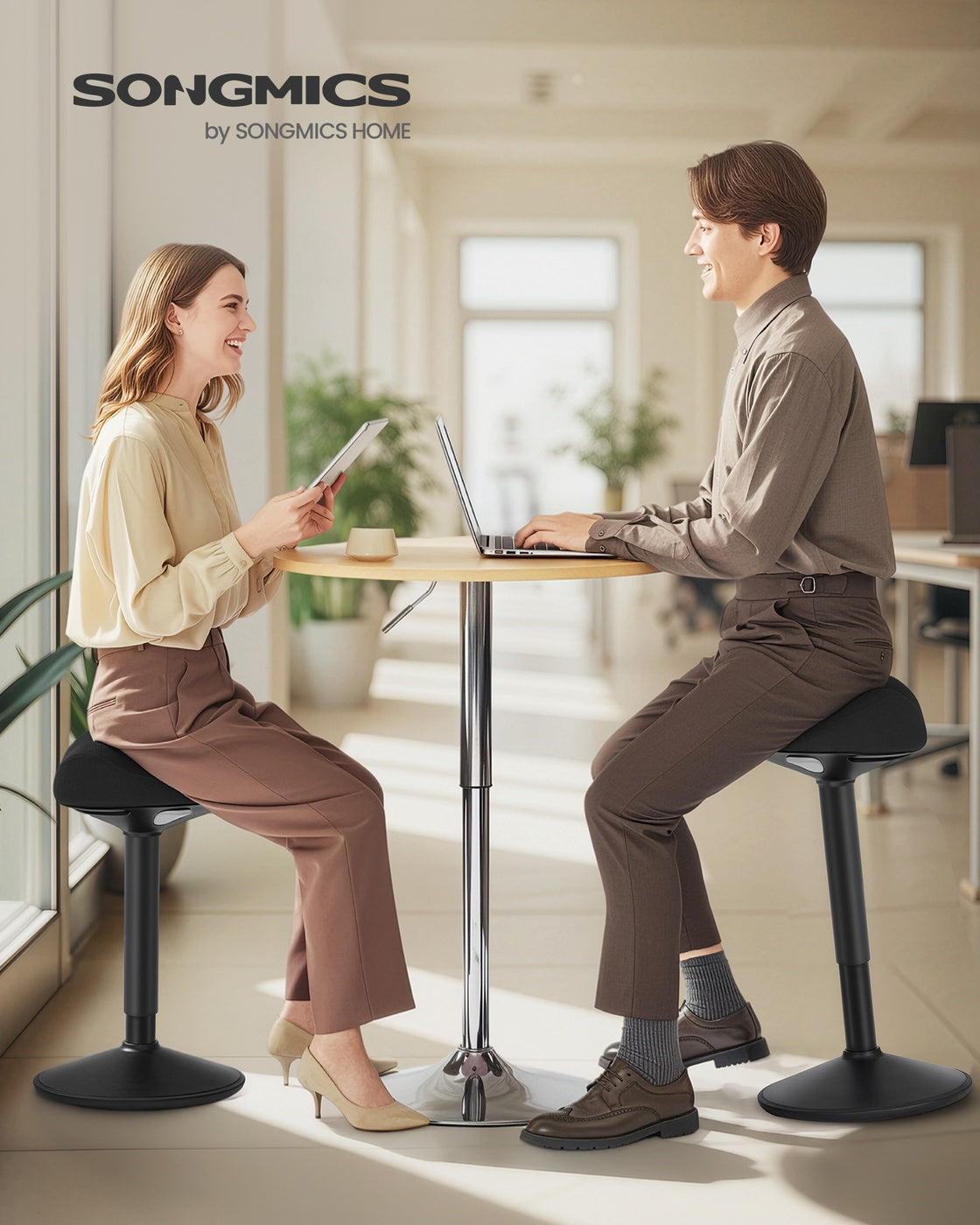 Adjustable Standing Desk Chair - Saddle Seat - Tall Active Stool
