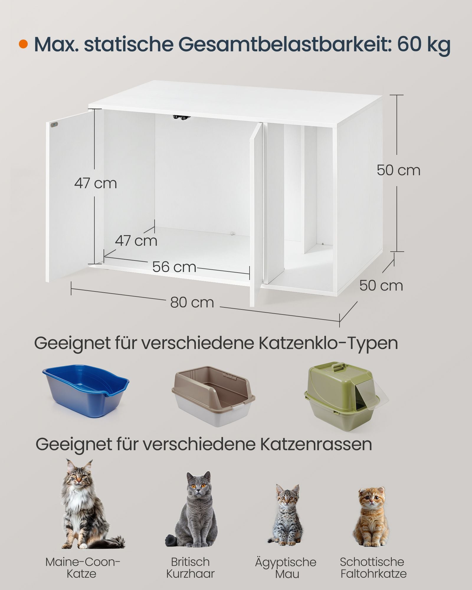 Cat Litter Box Enclosure - Toolless Assembly - For Large Cats - 31 Inch