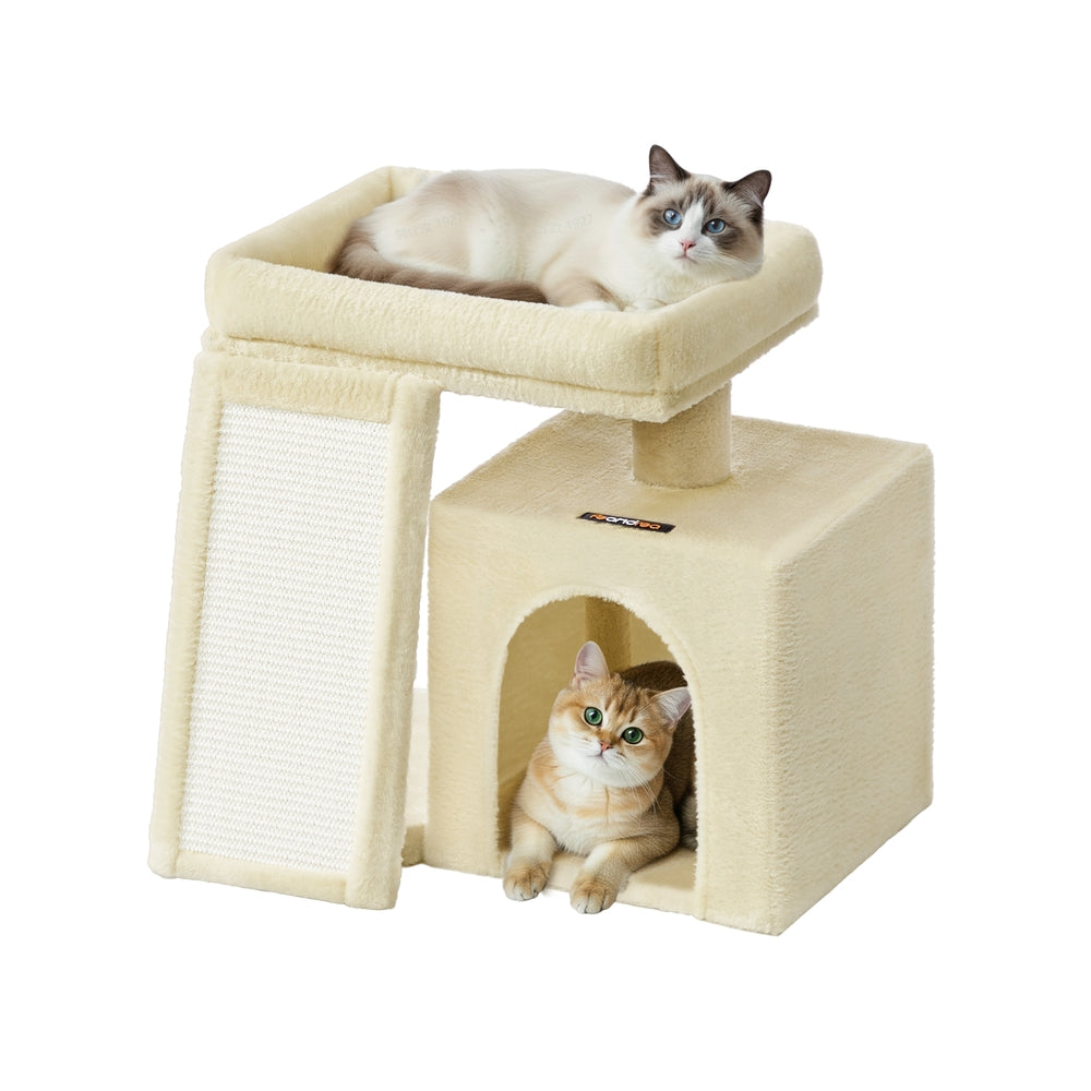 Cat Tree Condo with Ramp - 20.1 x 15.4 x 18.3 Inches - Dove Gray - Summer Sand