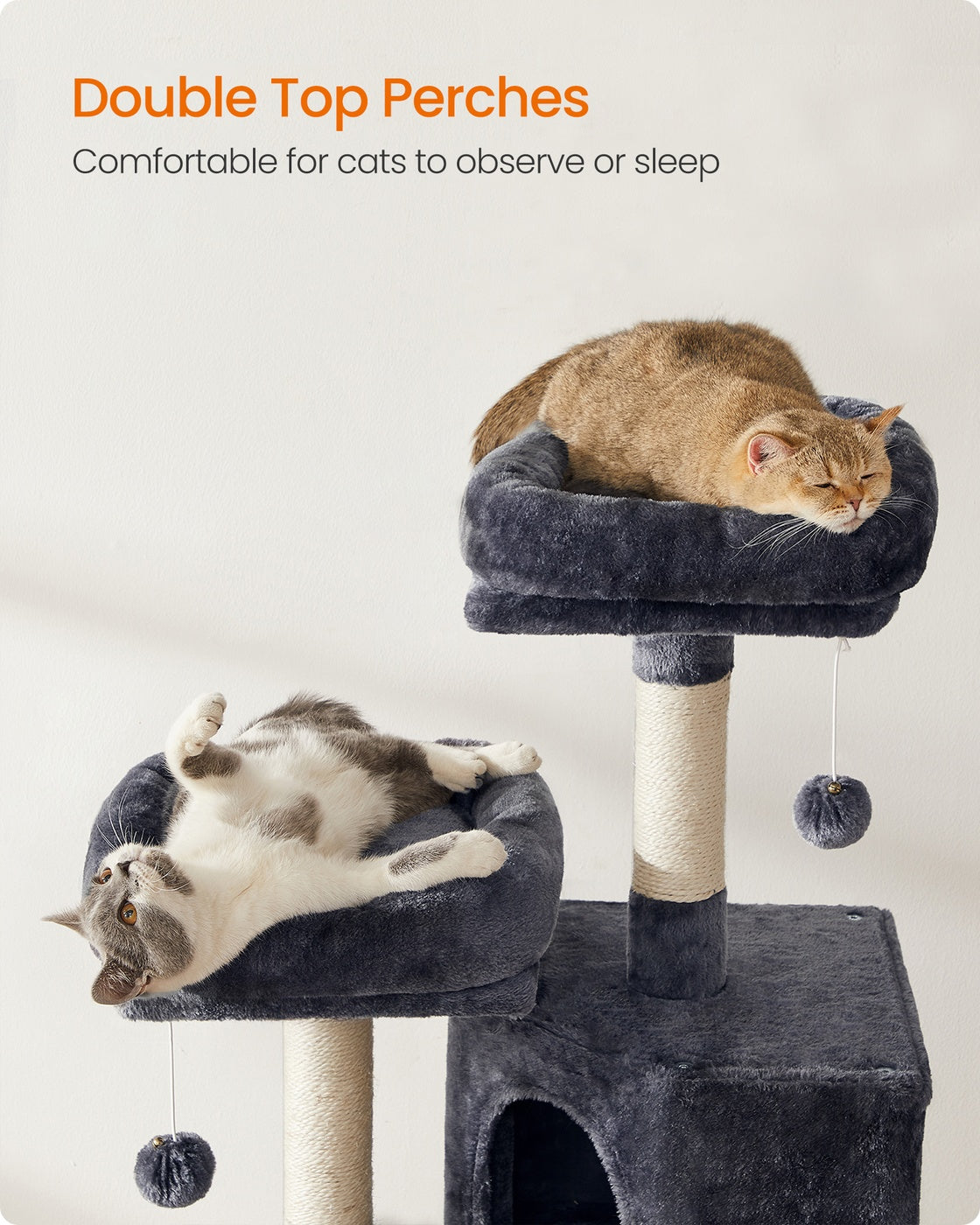 Cat Tree Condo - 45 Inch - Scratching Post - Multi-Level Cat Tower