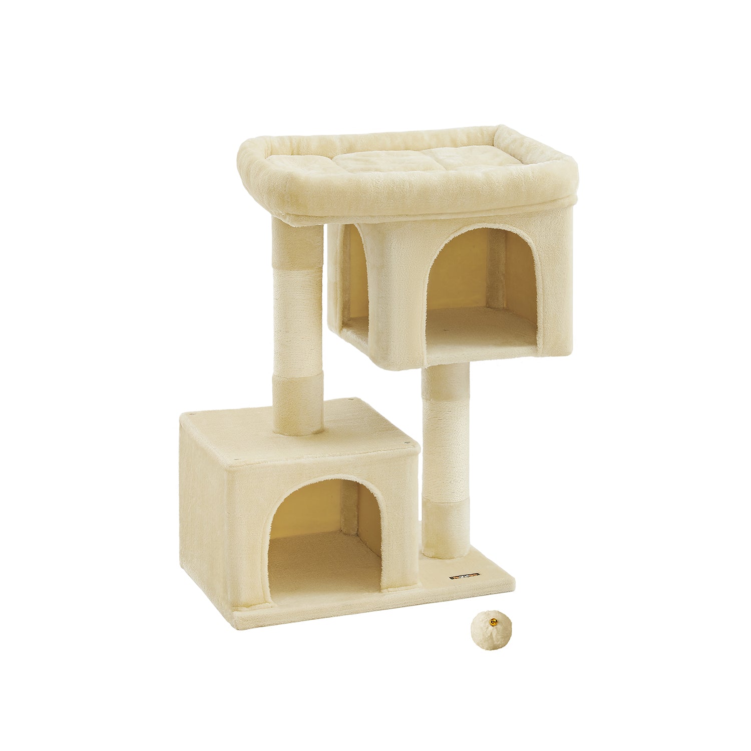 33.1-Inch Cat Tower for Large Cats Up to 16 Lb - Beige - 26.8"L x 18.9"W x 39.8"H