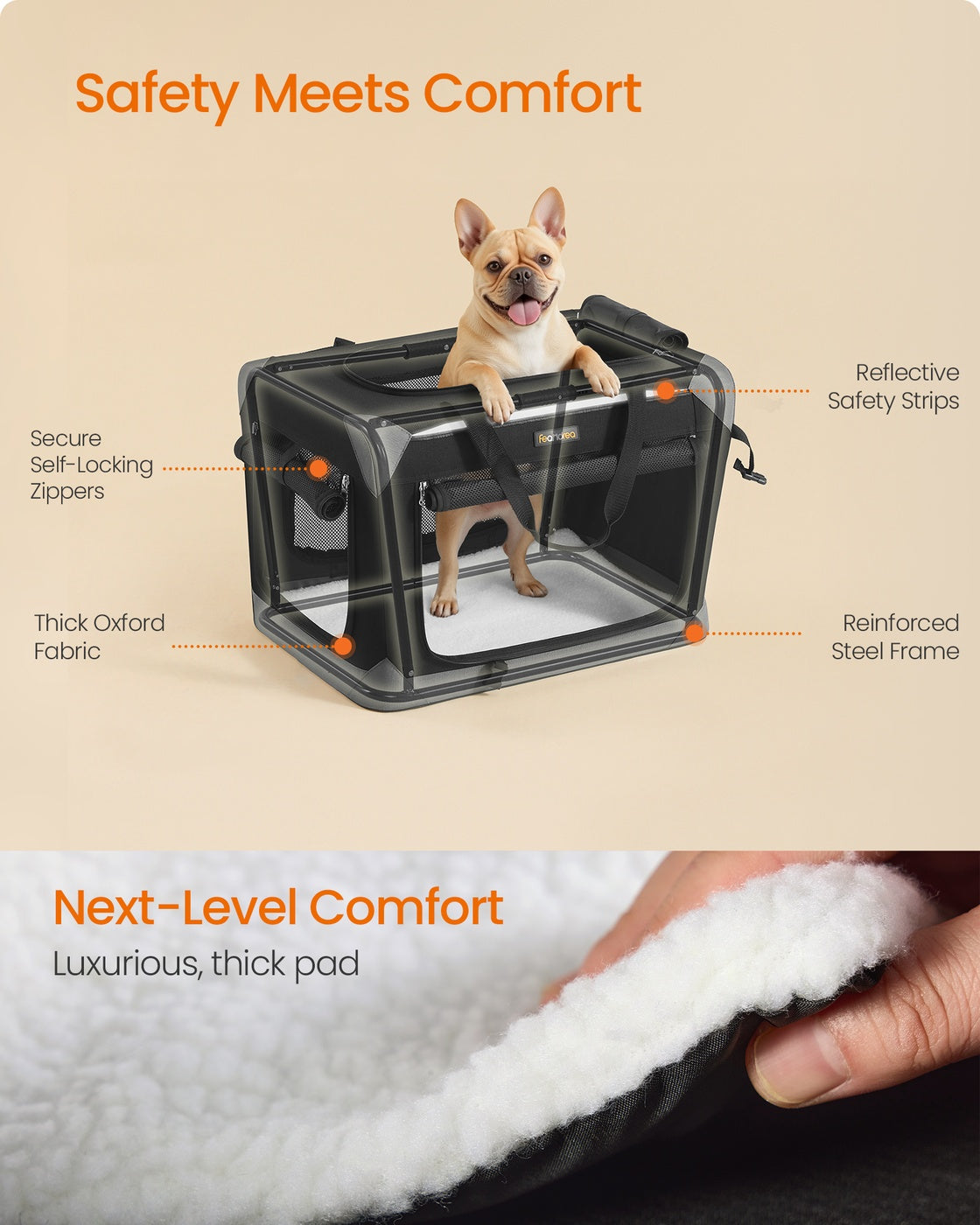 Collapsible Fabric Dog Crate - 24 Inch - Mesh Doors - Folds Flat For Travel