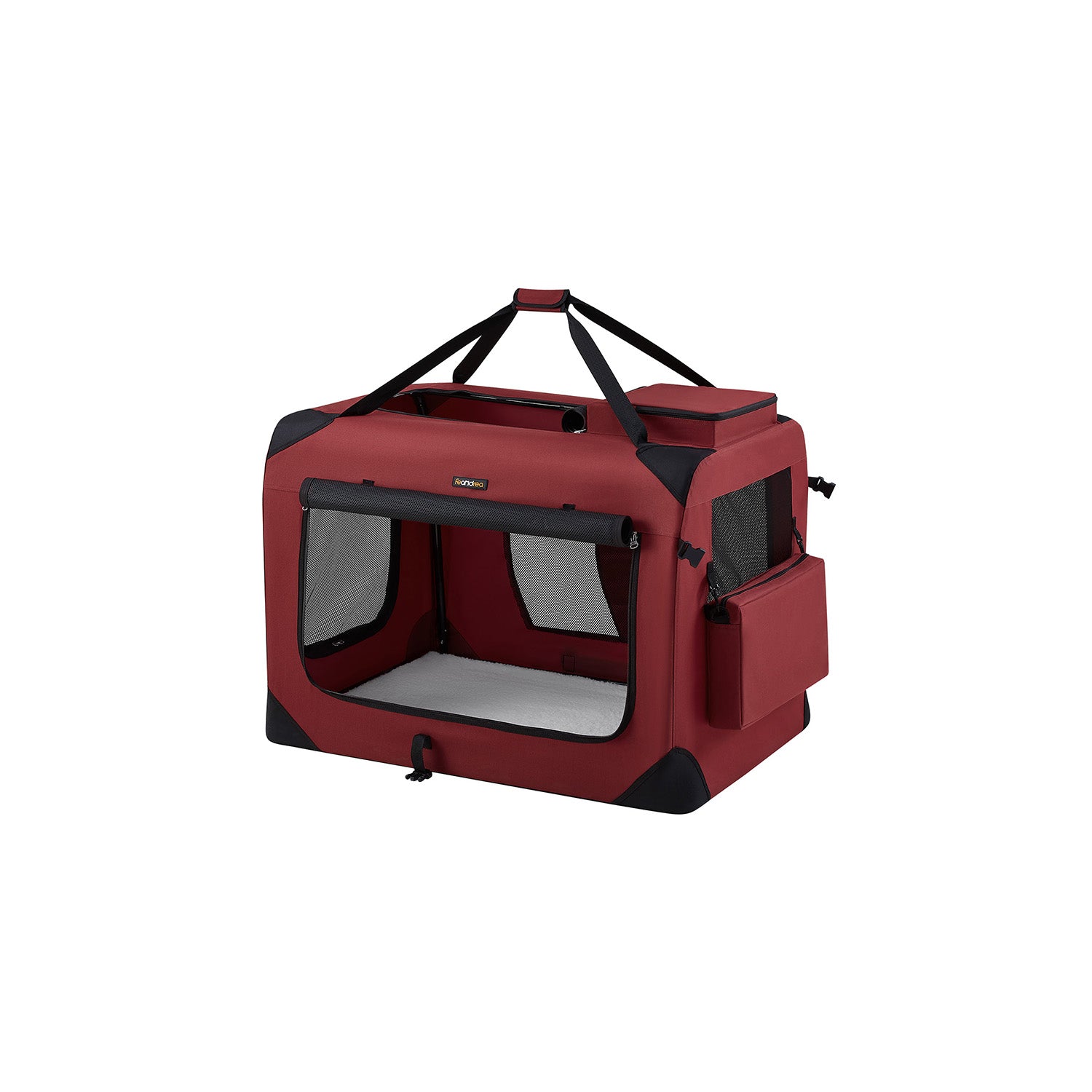 40 Inches Collapsible Soft Dog Crate - Berry Red - 36"L x 25"W x 25"H