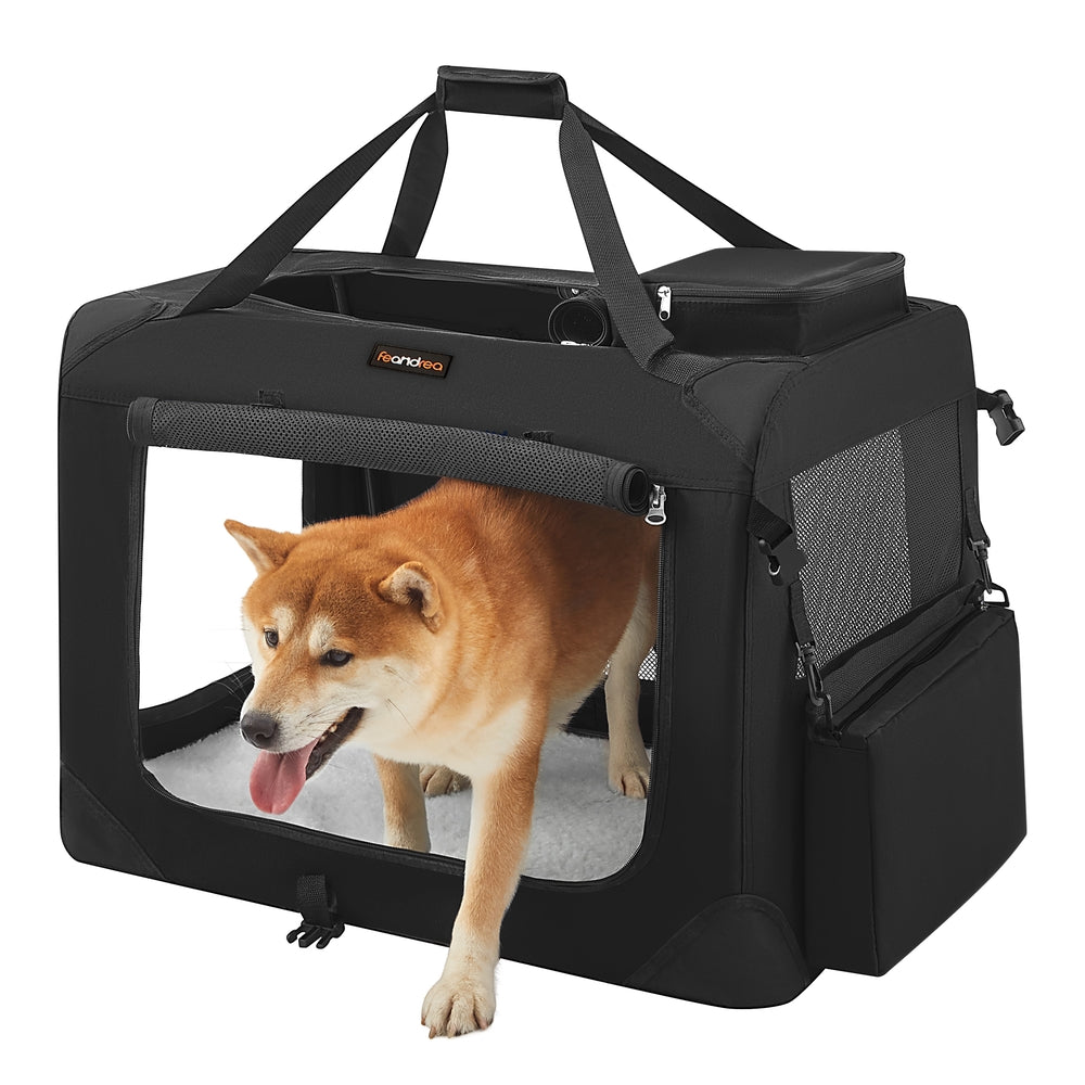 40 Inches Collapsible Soft Dog Crate - Black - 28"L x 20.5"W x 20.5"H
