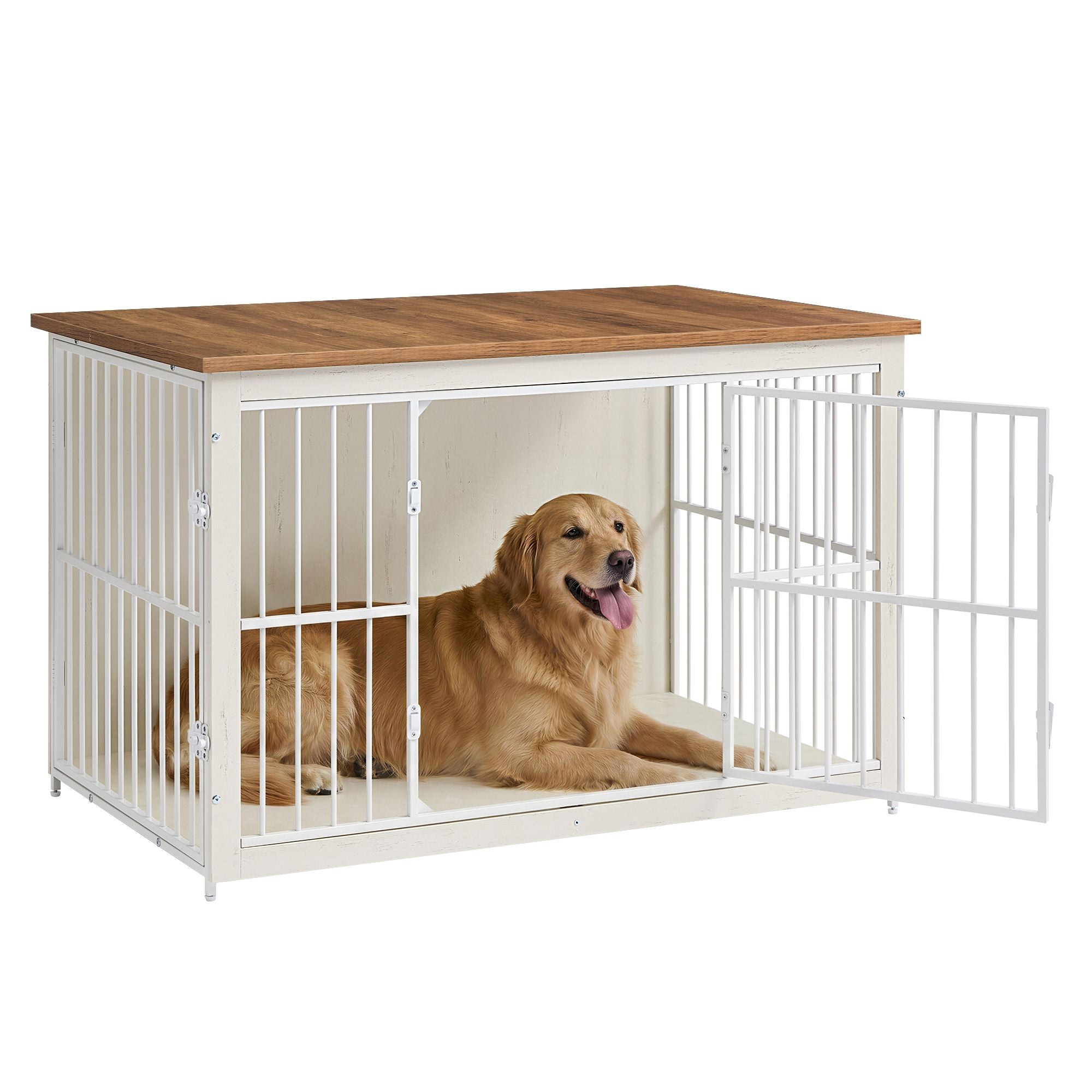 Wooden Dog Crate Furniture - White