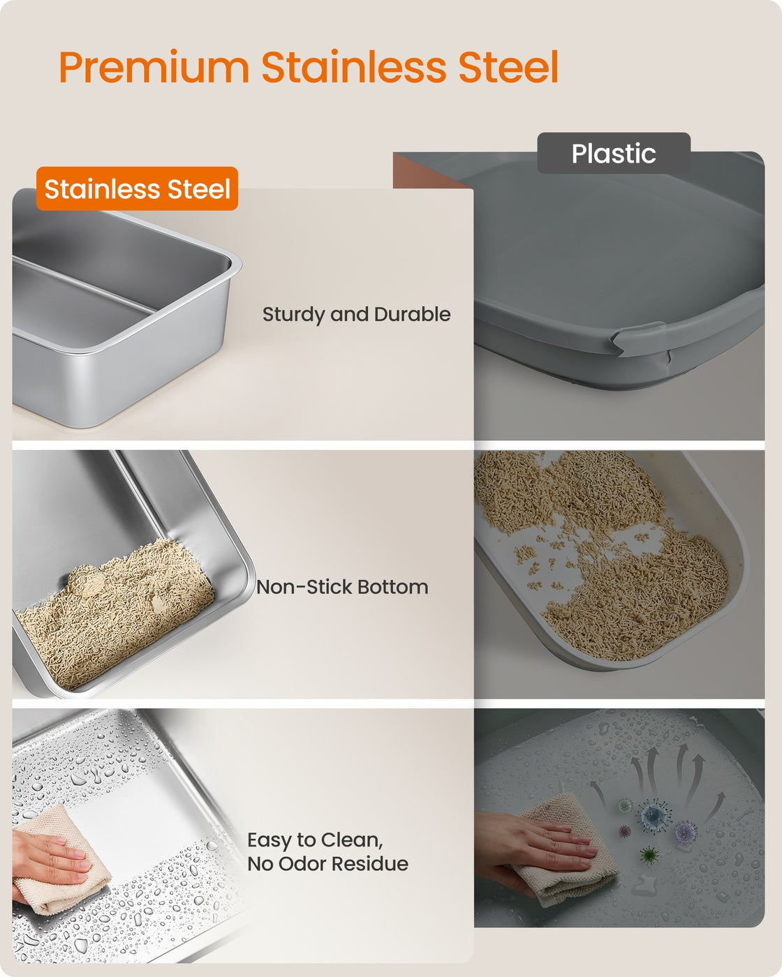 Stainless Steel Cat Litter Box