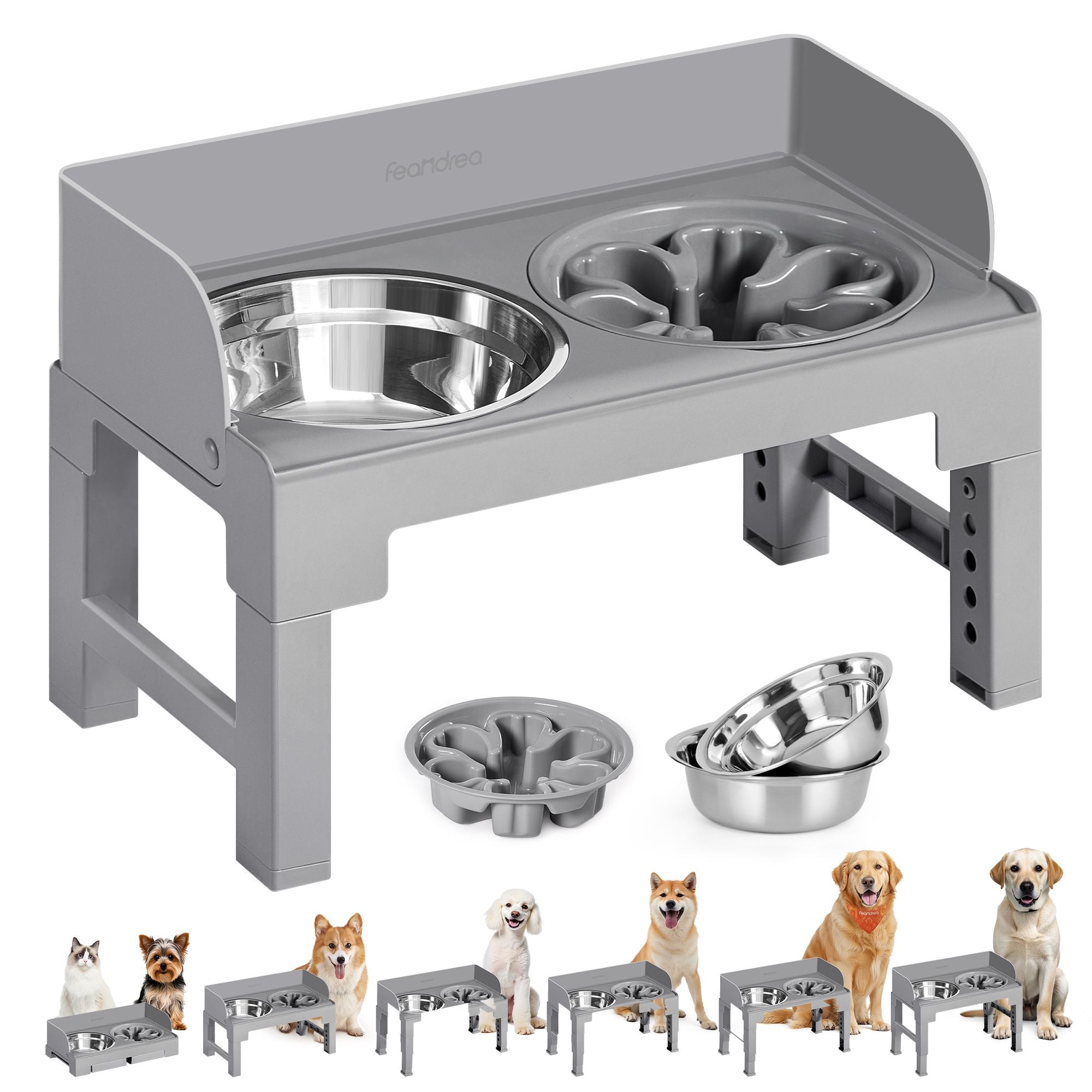 Dog Bowls Elevated - Dove Gray