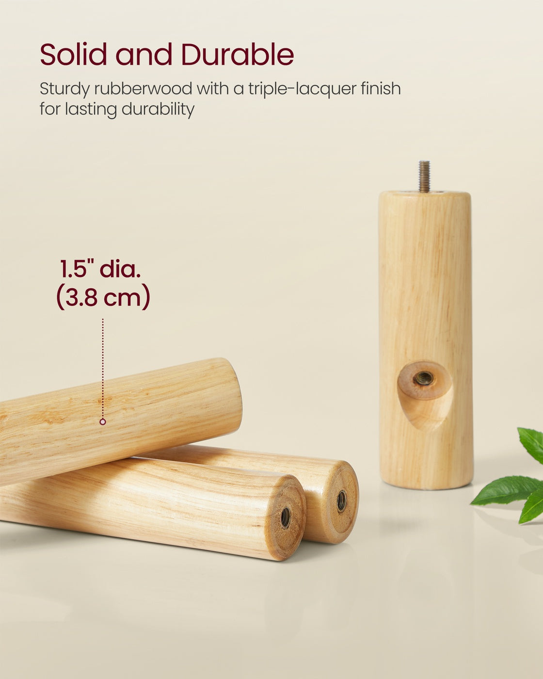 Solid Wood Coat Rack - 8 Hooks - Free Standing