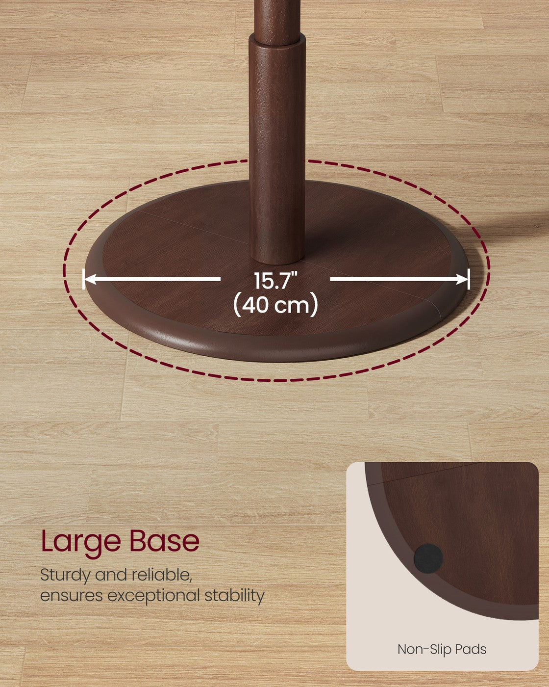 Solid Wood Coat Rack with 8 Hooks Caramel Brown