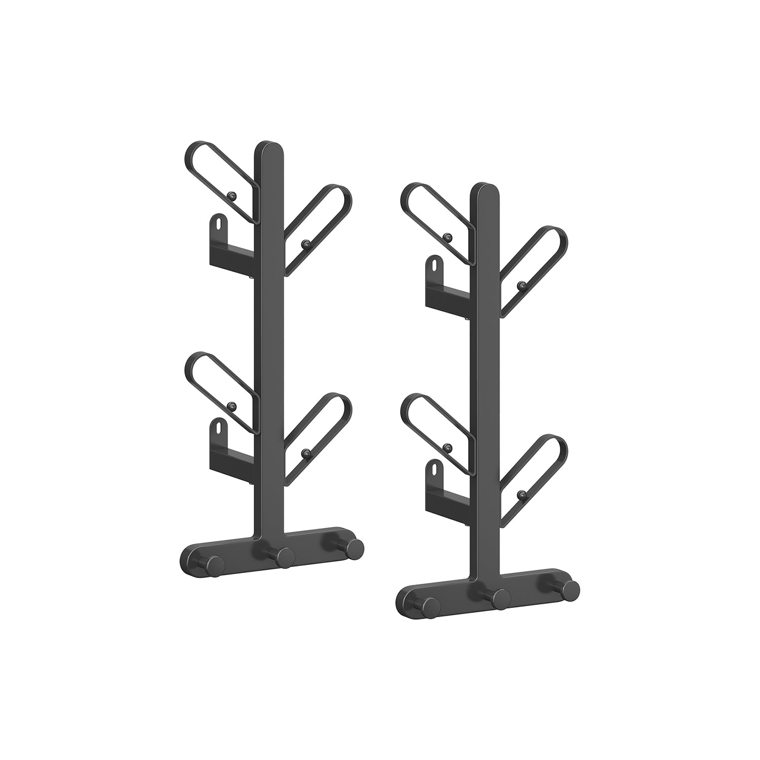 Wall-Mounted Coat Rack with 7 Hooks - Ball Tips - Black