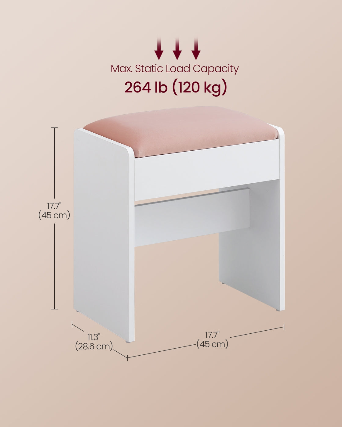 Velvet Vanity Stool With Storage