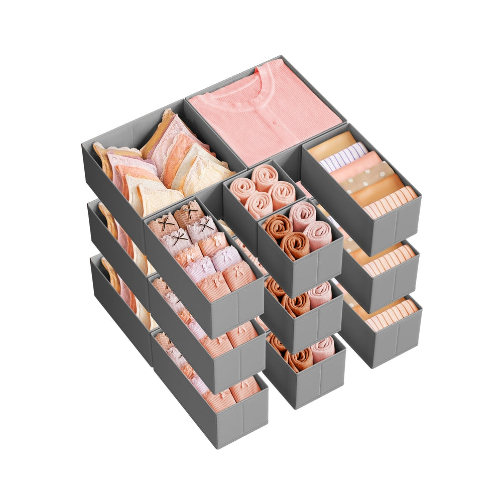 Drawer Divider Organizers - Set of 18 - Gray - Dove Gray