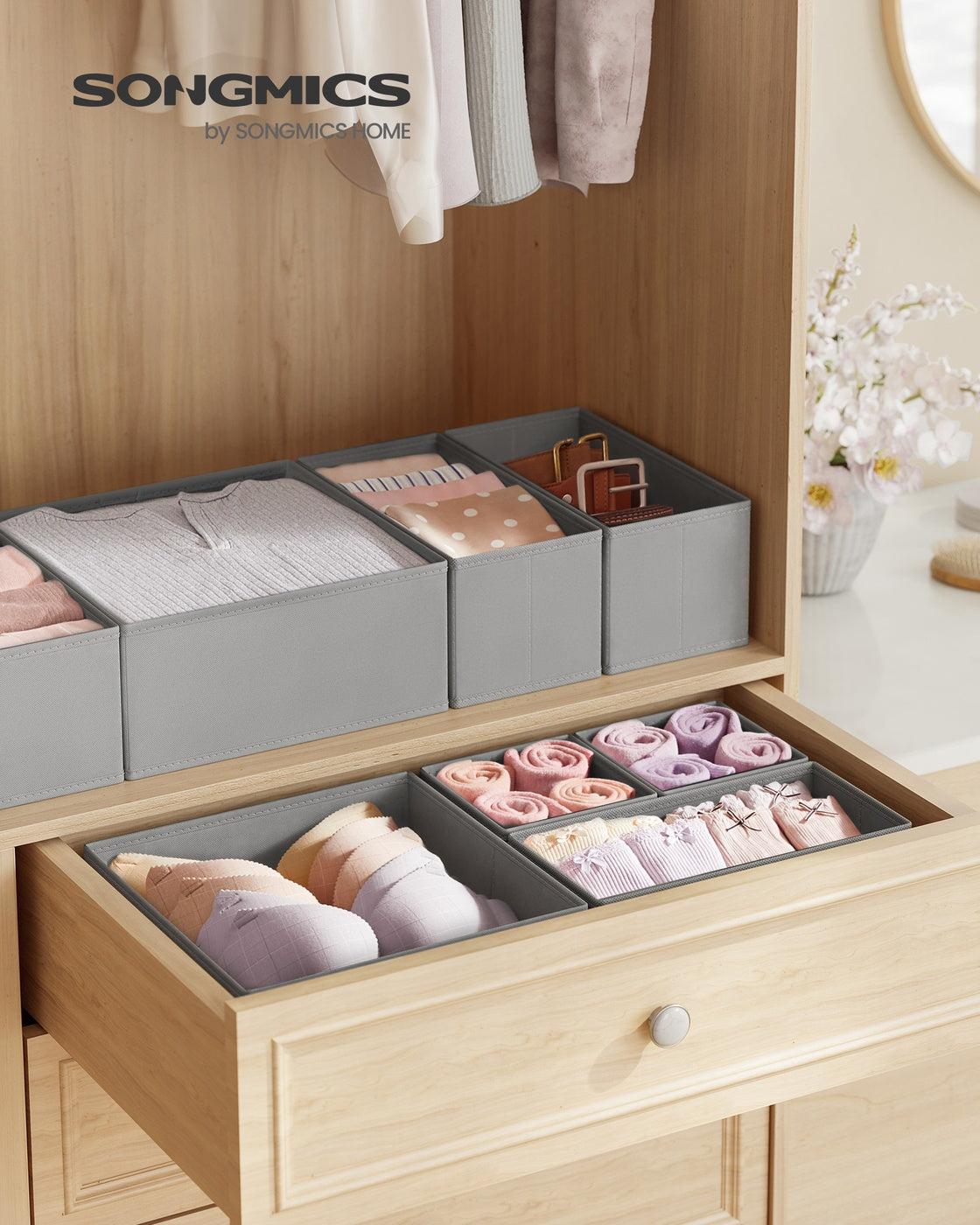 Drawer Divider Organizers - Set of 18 - Gray - Dove Gray