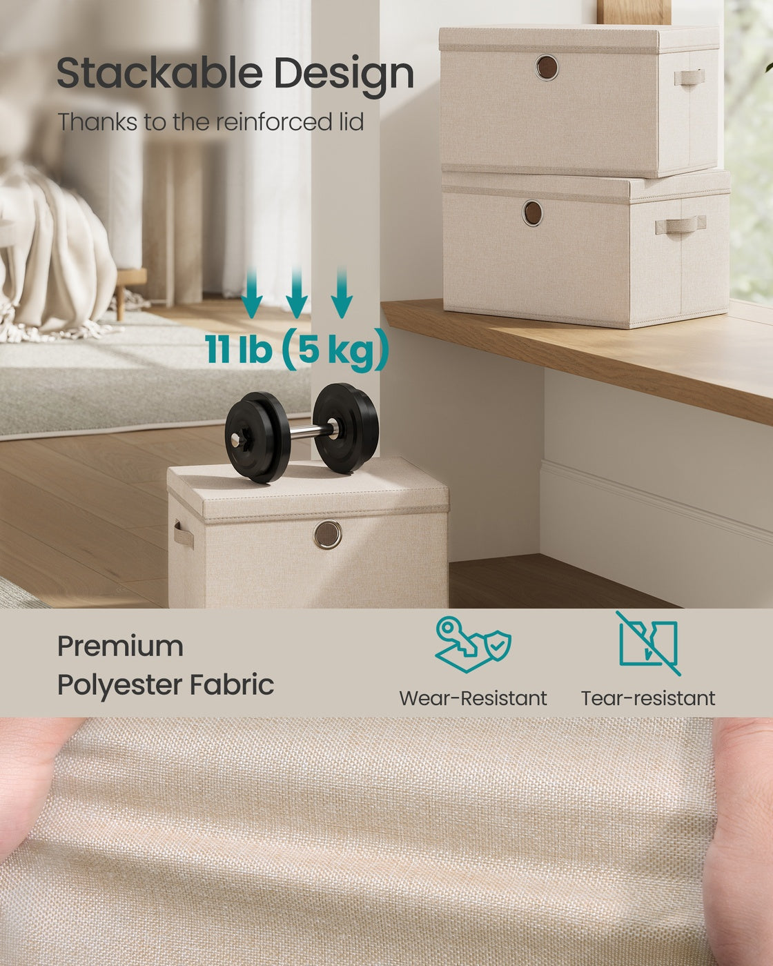Stackable Fabric Storage Boxes