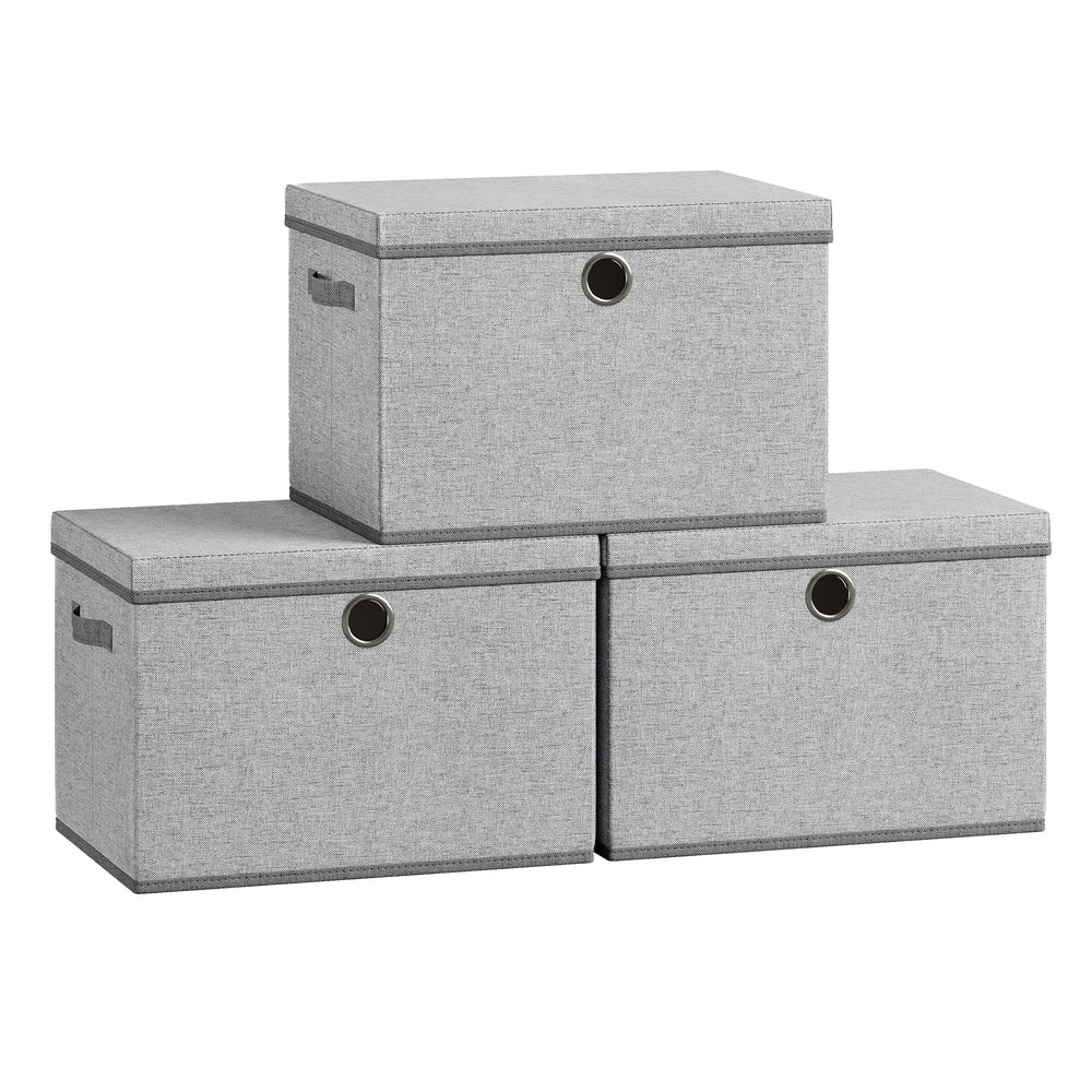 Stackable Fabric Storage Boxes - Dove Gray