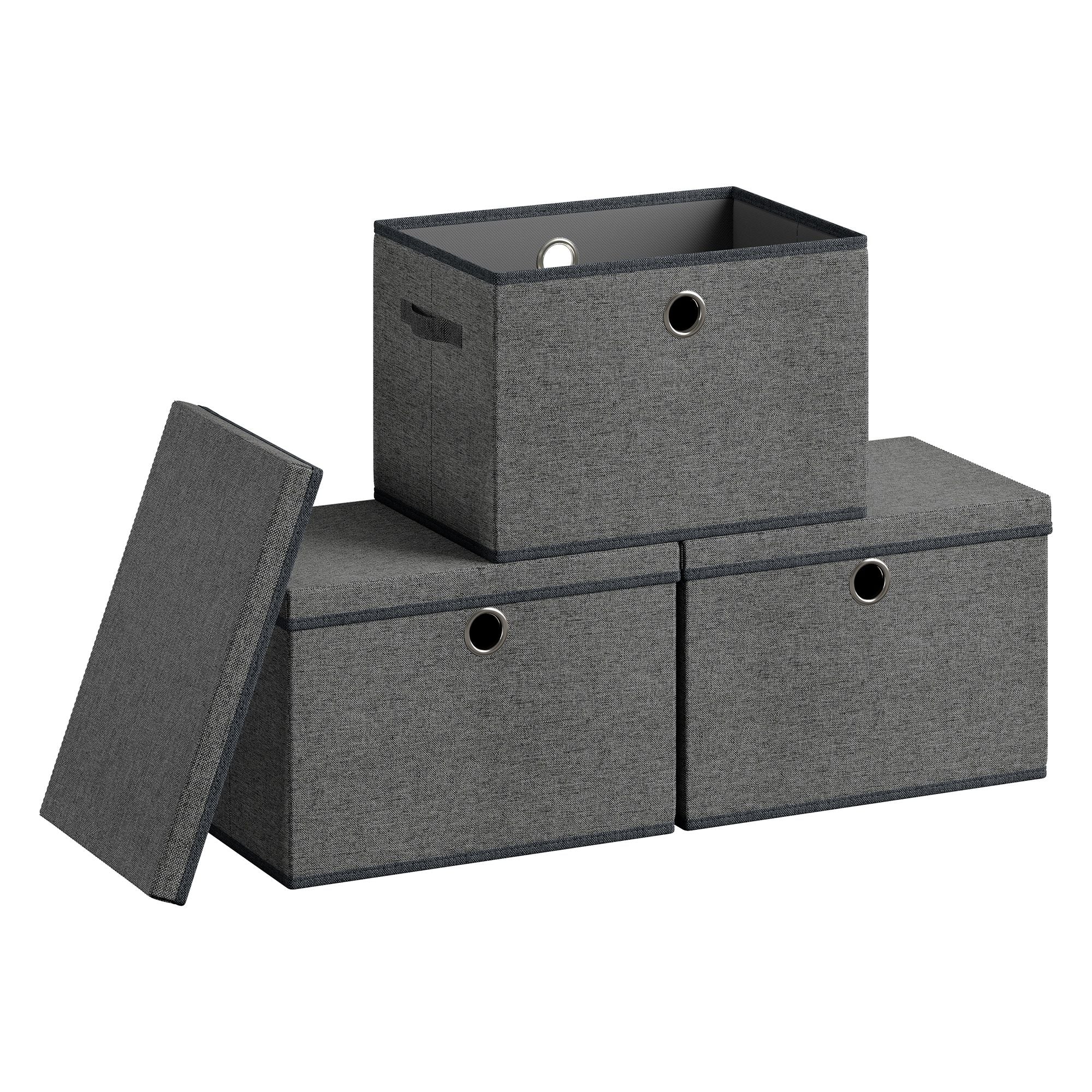 Stackable Fabric Storage Boxes - Slate Gray