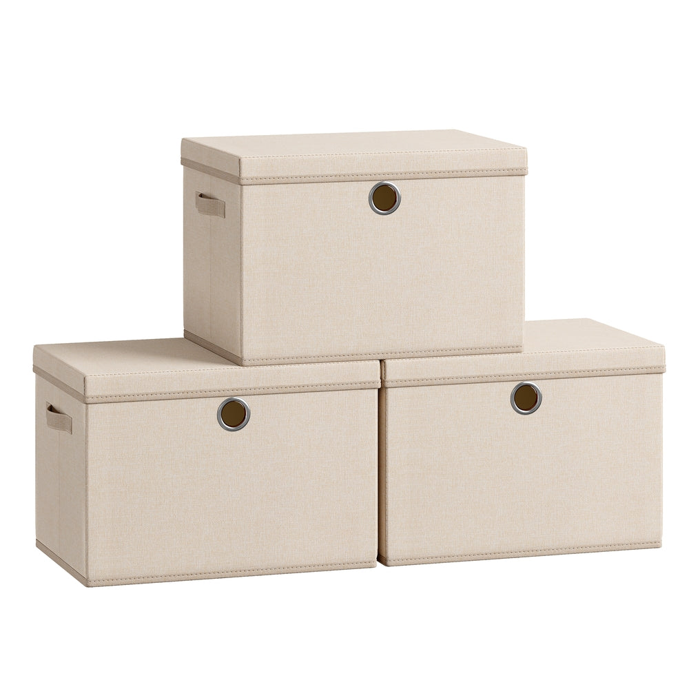 Stackable Fabric Storage Boxes - Sand