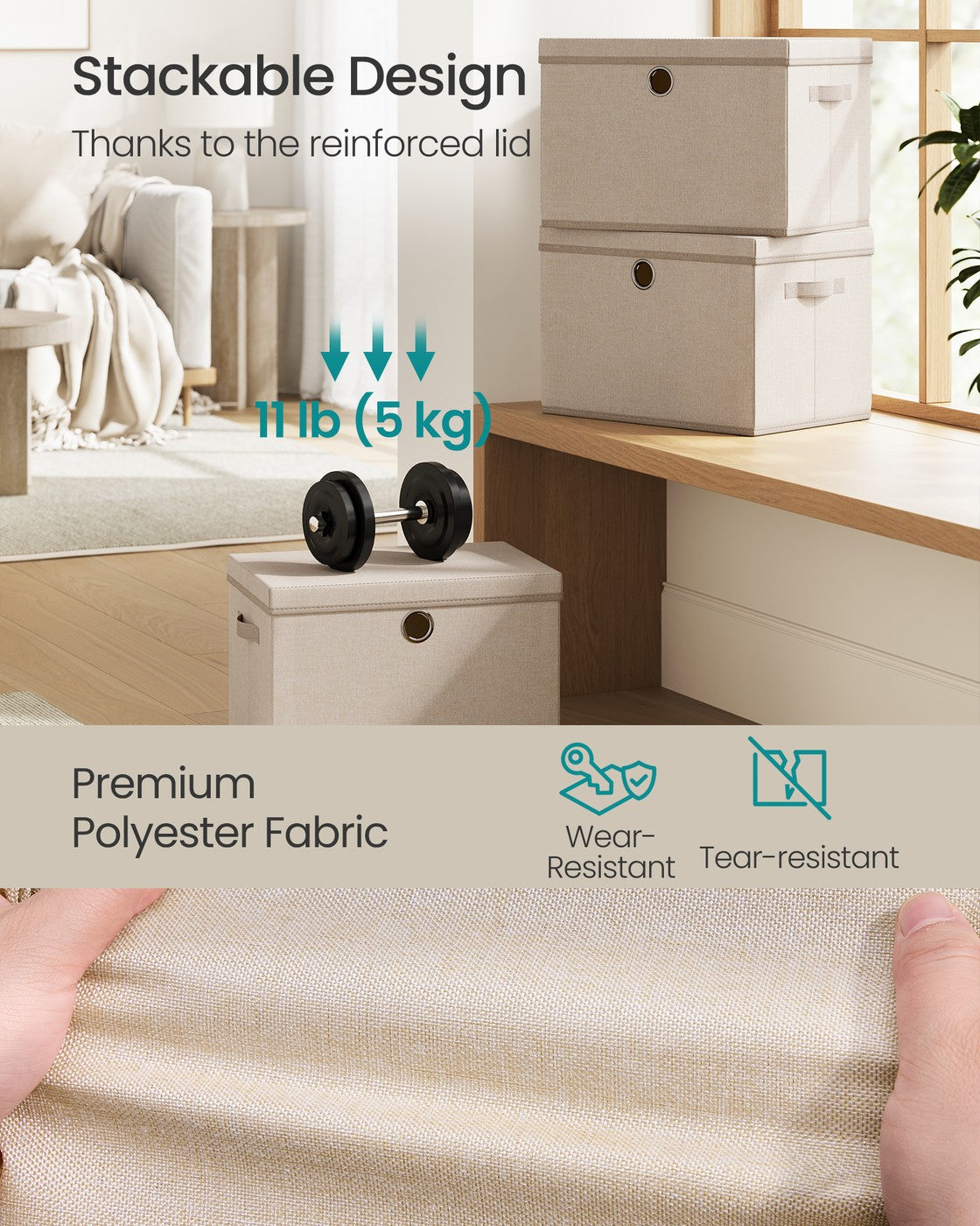 Stackable Fabric Storage Boxes