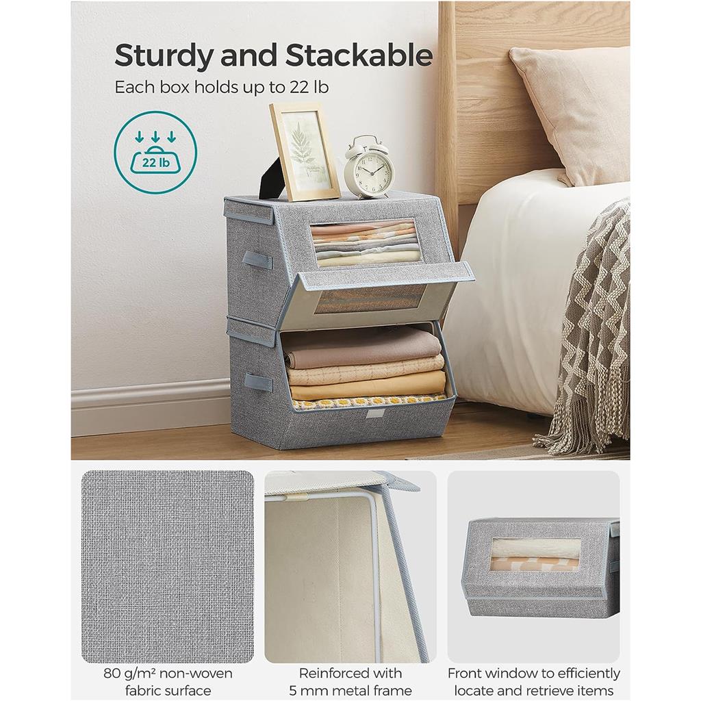 Stackable Storage Bins - Set of 2