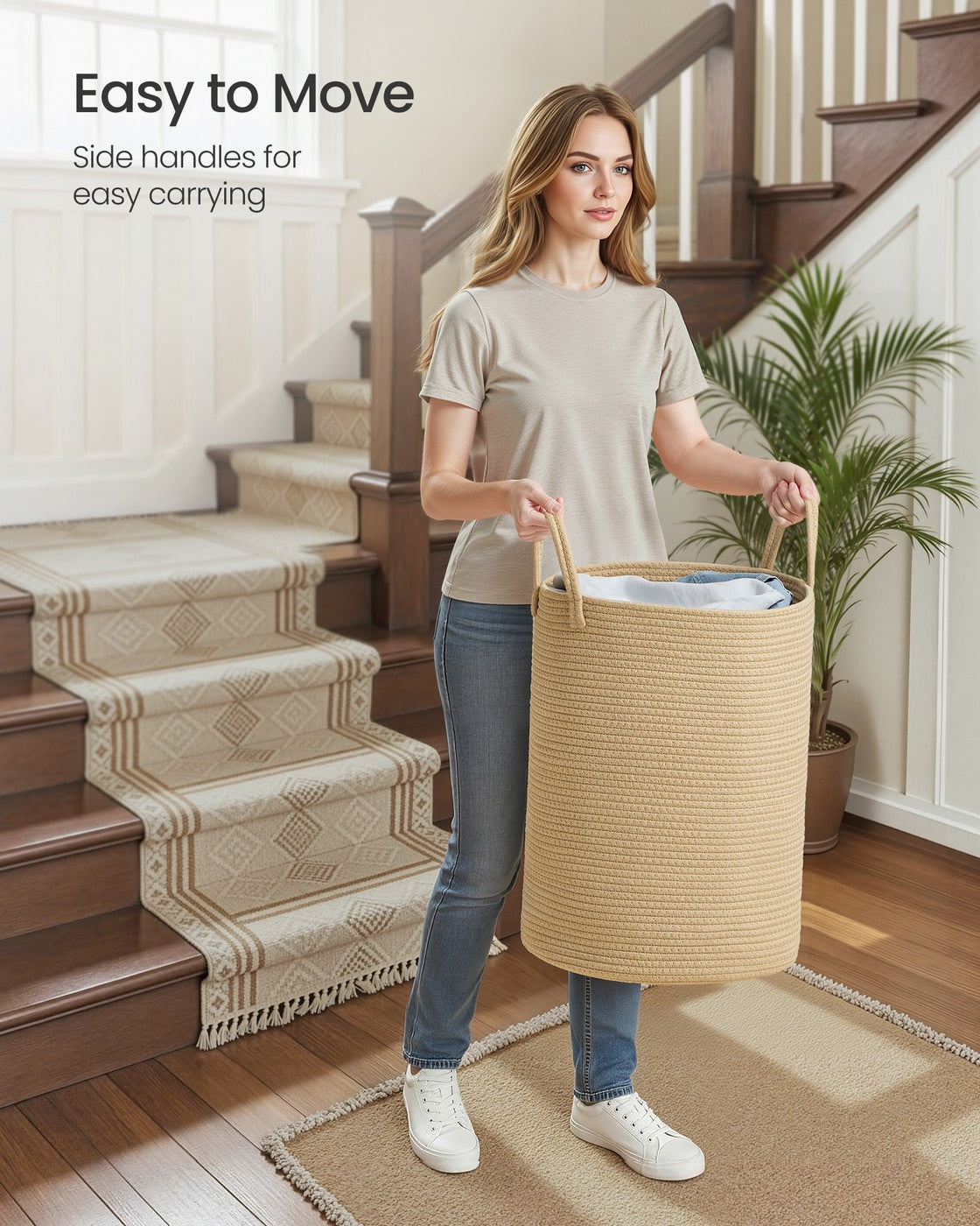 Cotton Rope Laundry Basket - 15 Gal - Soft Sides With Handles
