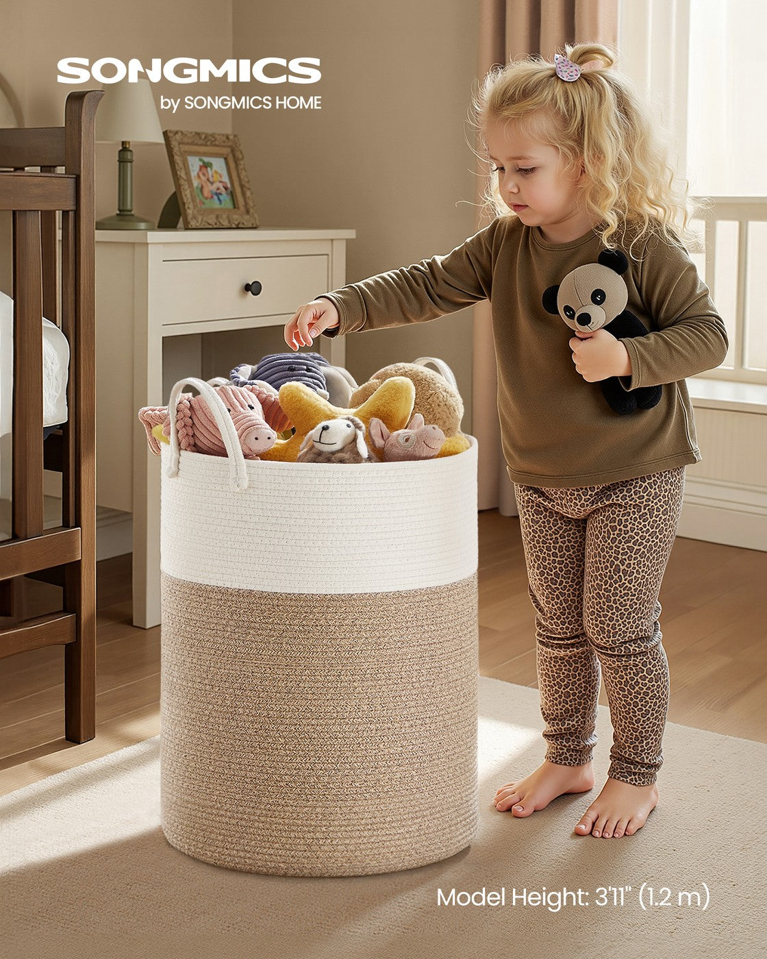 Cotton Rope Laundry Basket - 24 Gal - Tall Soft-Sided Hamper