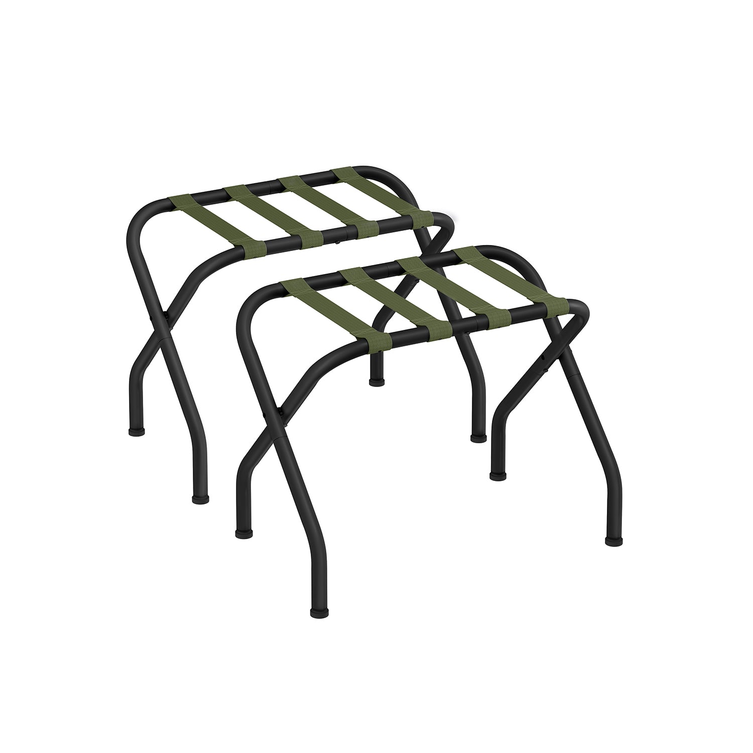 Set of 2 Luggage Rack for Guest Room - Forest Green, Black