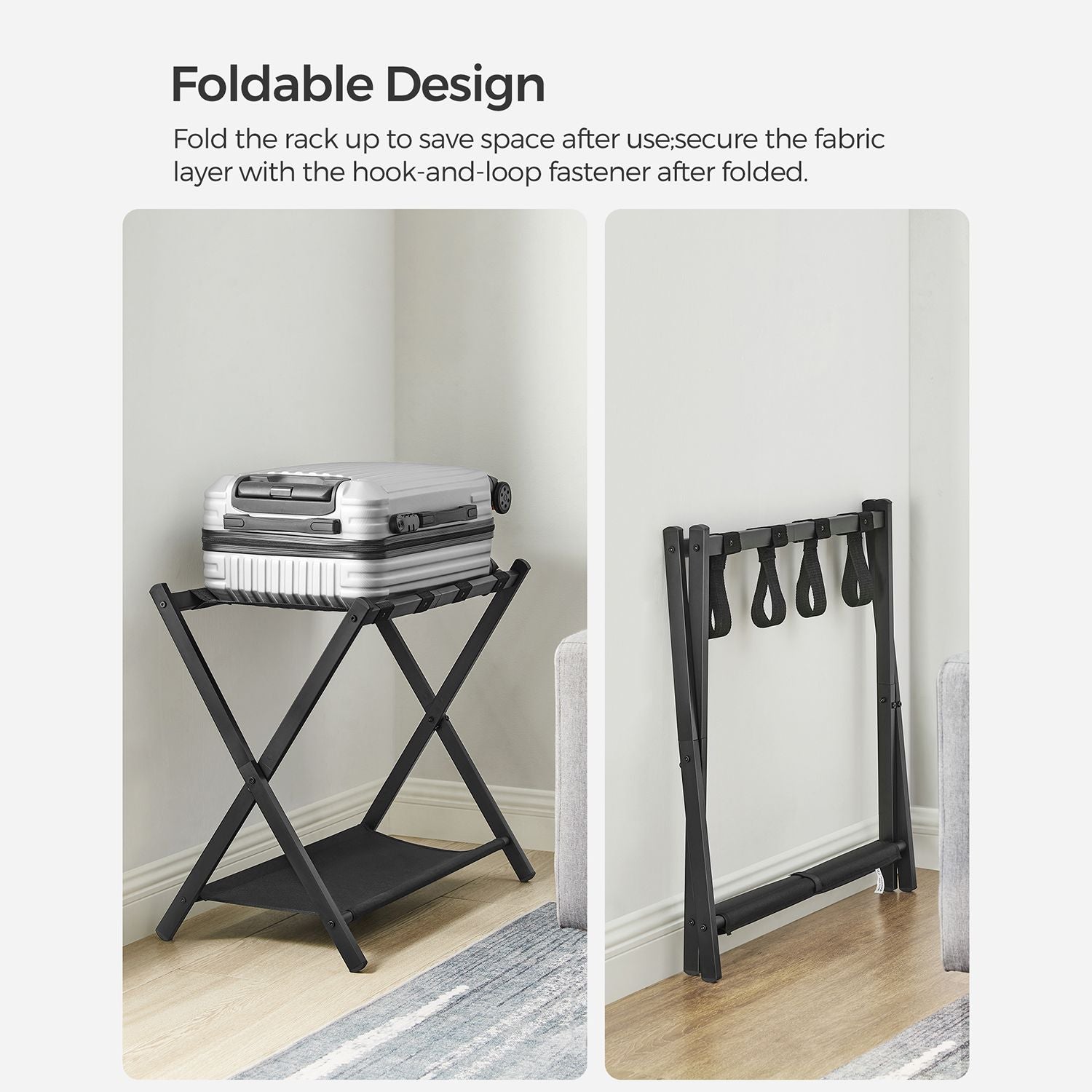 Luggage Rack for Guest Room - Black
