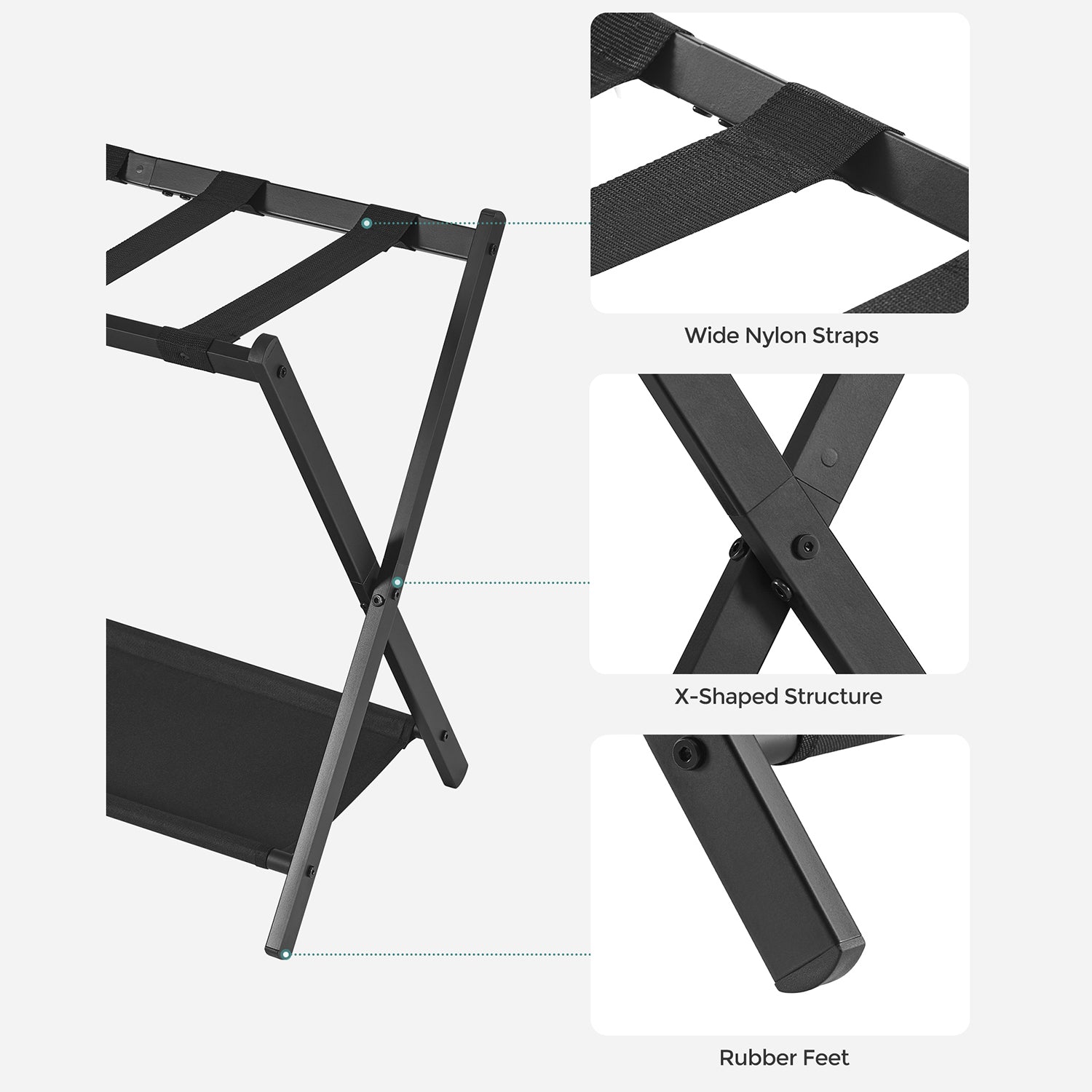 Luggage Rack for Guest Room - Black