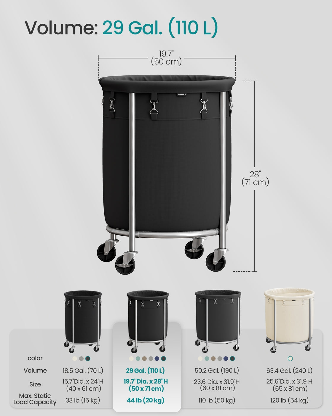 29-Gallon Round Laundry Basket