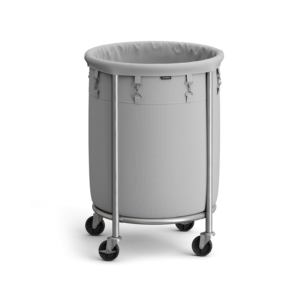 29-Gallon Round Laundry Basket - Gray + Silver