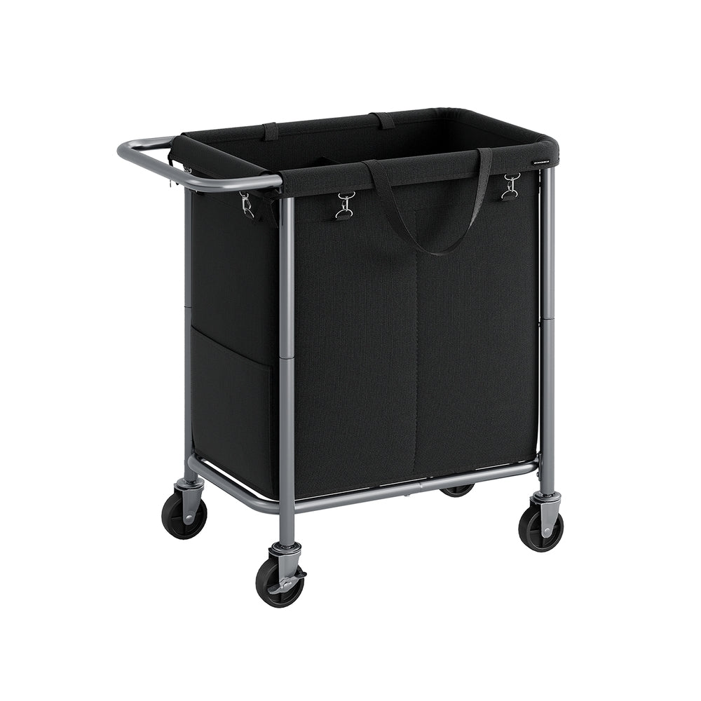 37-Gallon 2-Section Laundry Basket - Black