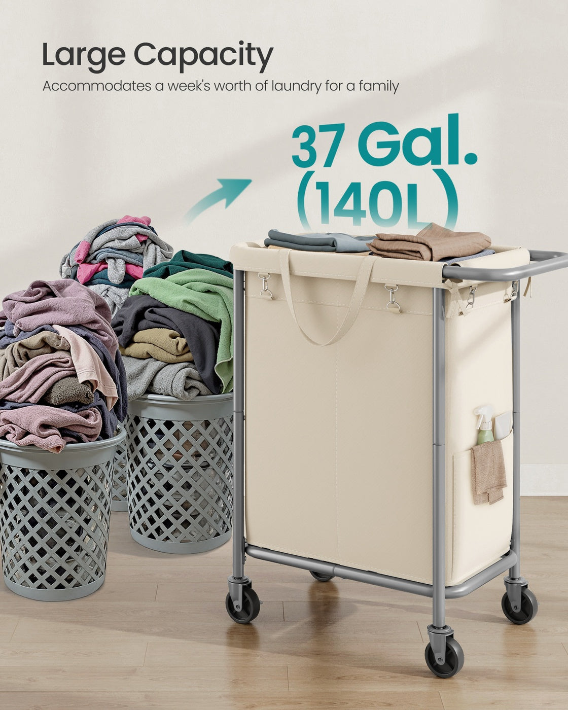 37-Gallon 2-Section Laundry Basket