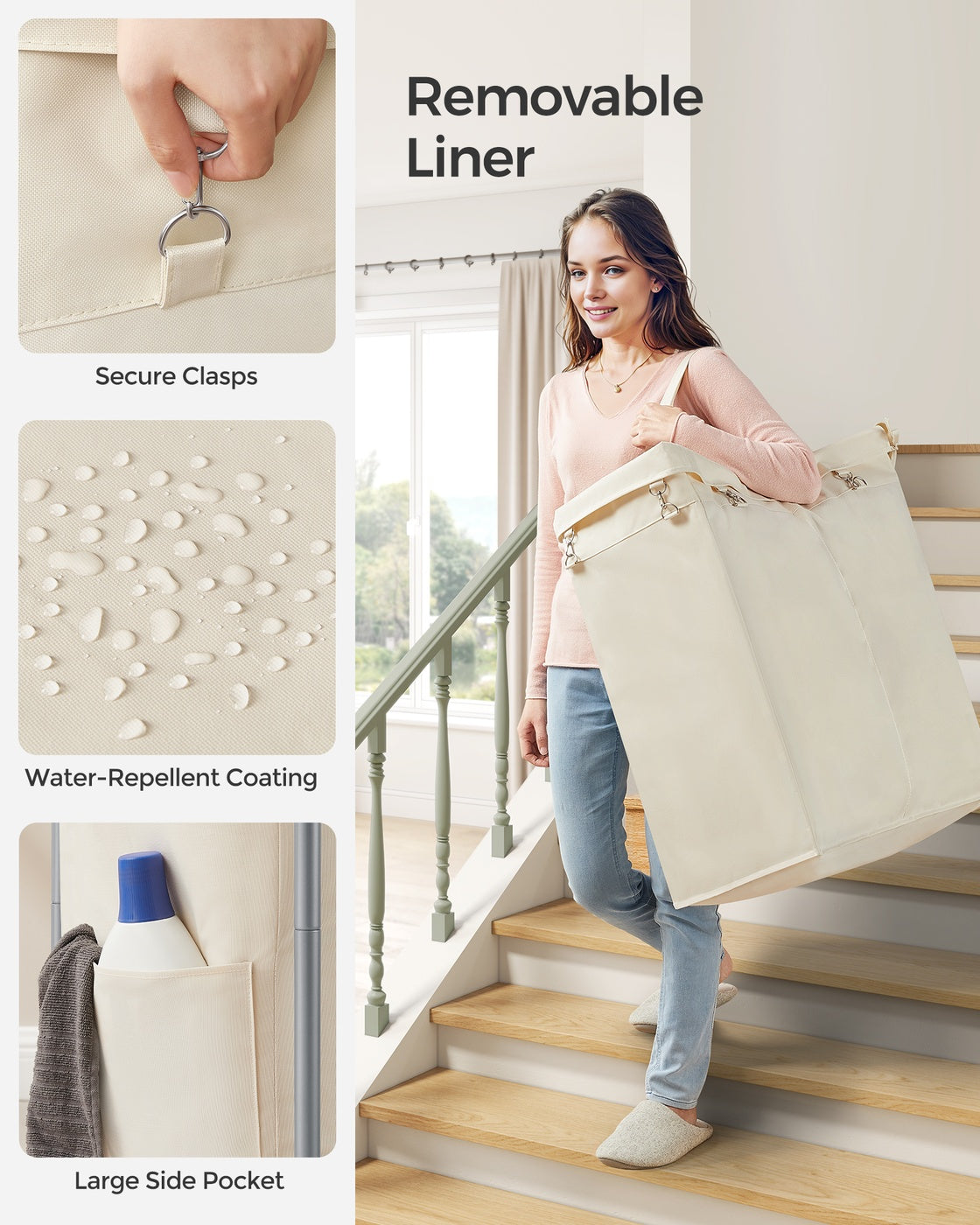 37-Gallon 2-Section Laundry Basket