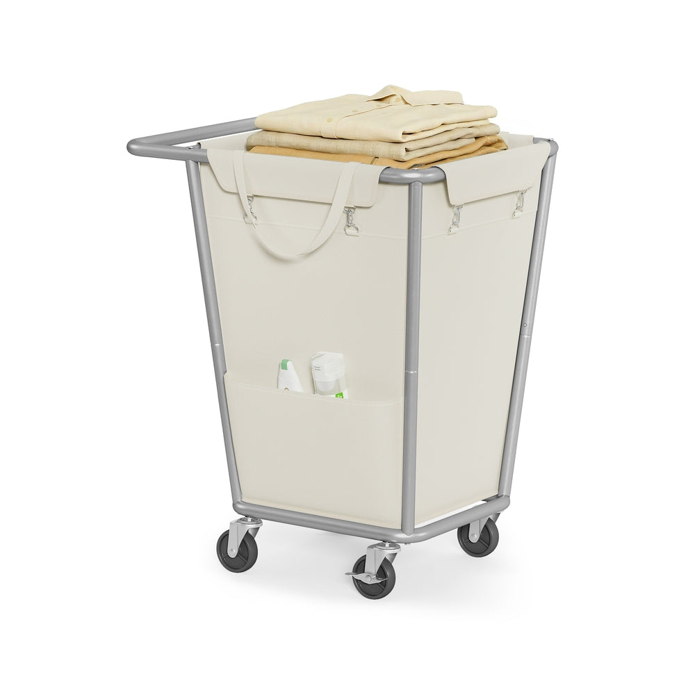 34.3 Gallons Rolling Laundry Hamper with Removable Bag Ink Black - Cream White - 22.4"L x 16.1"W x 31.9"H