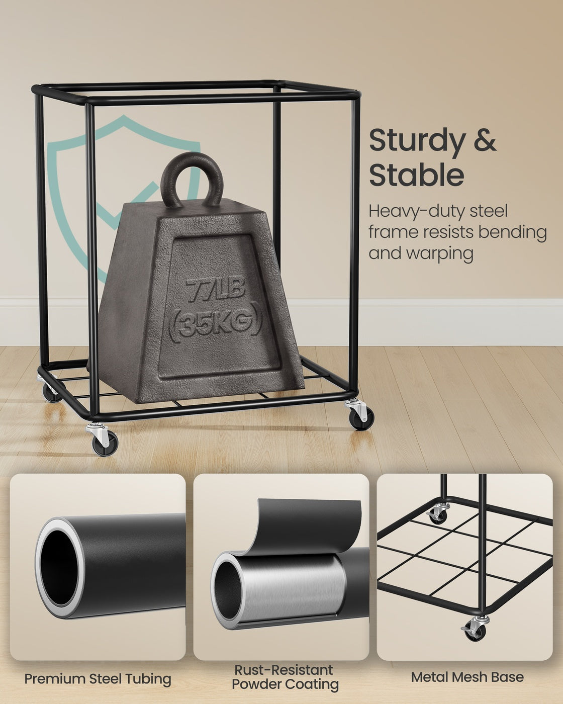 Laundry Basket with Wheels & Removable Liner Bag